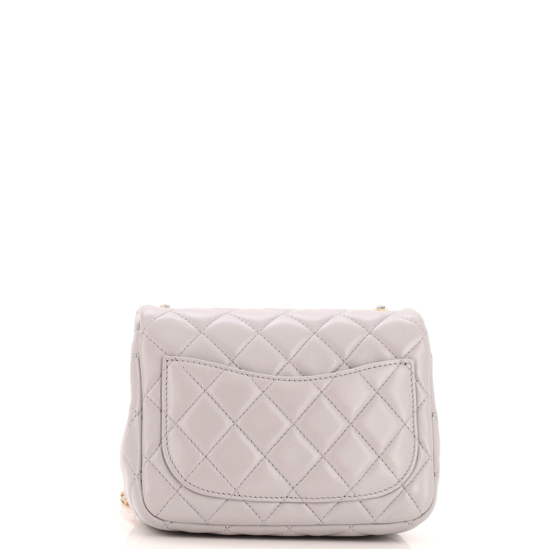 Pearl Crush Square Flap Bag Quilted Lambskin Mini