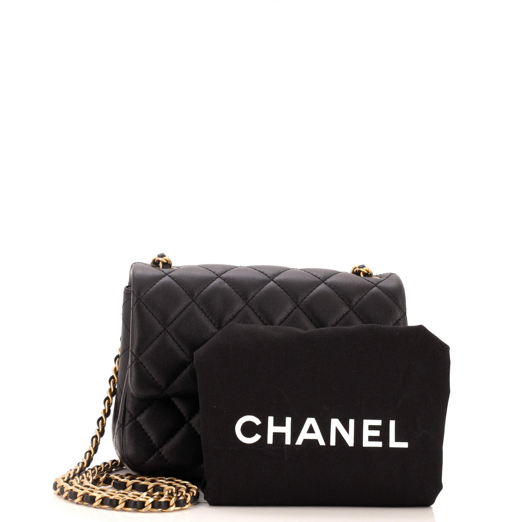 Pearl Crush Square Flap Bag Quilted Lambskin Mini