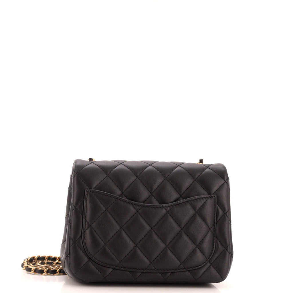 Pearl Crush Square Flap Bag Quilted Lambskin Mini