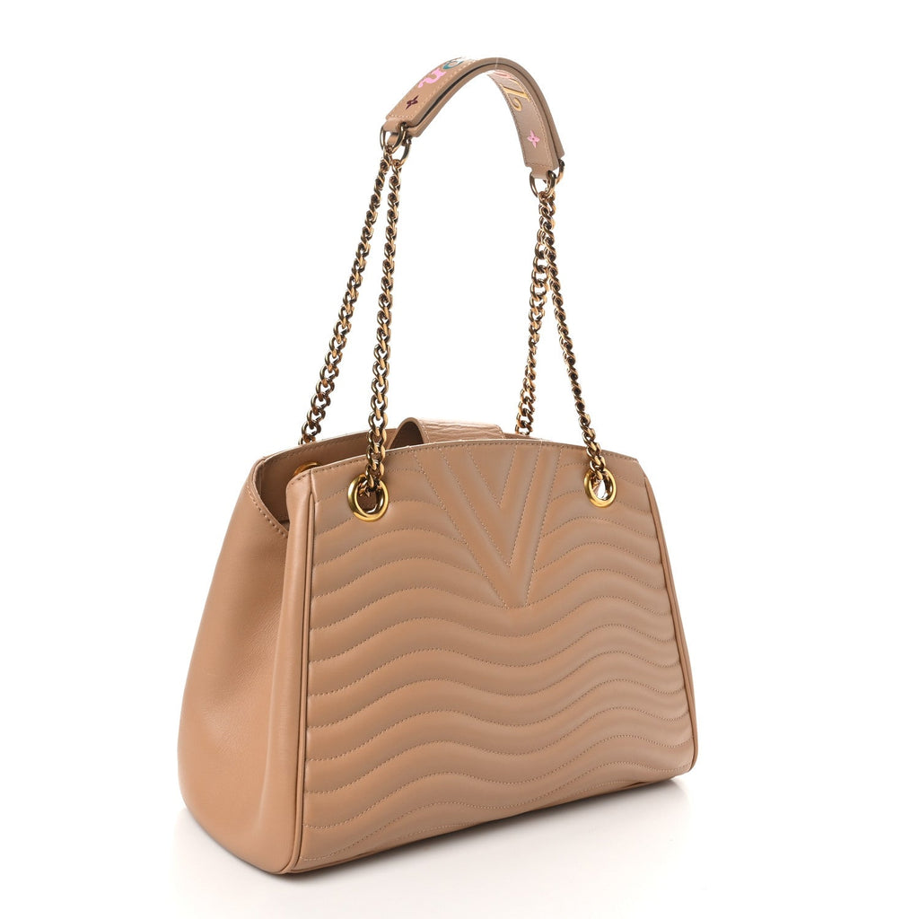 Calfskin New Wave Chain Tote Noisette