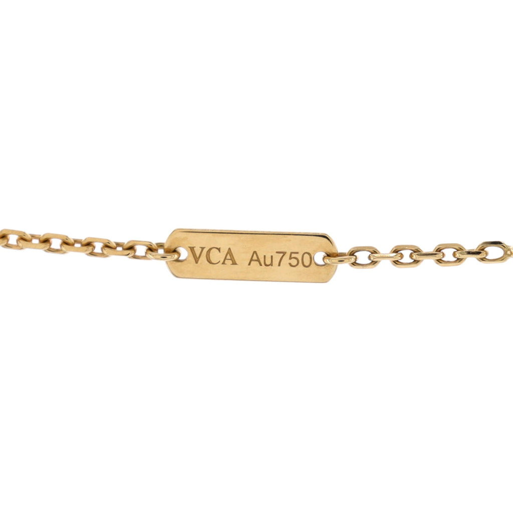 Vintage Alhambra Pendant Necklace 18K Yellow Gold and Onyx