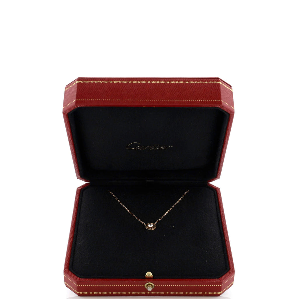 Trinity Diamond Pendant Necklace 18K Tricolor Gold and Diamond