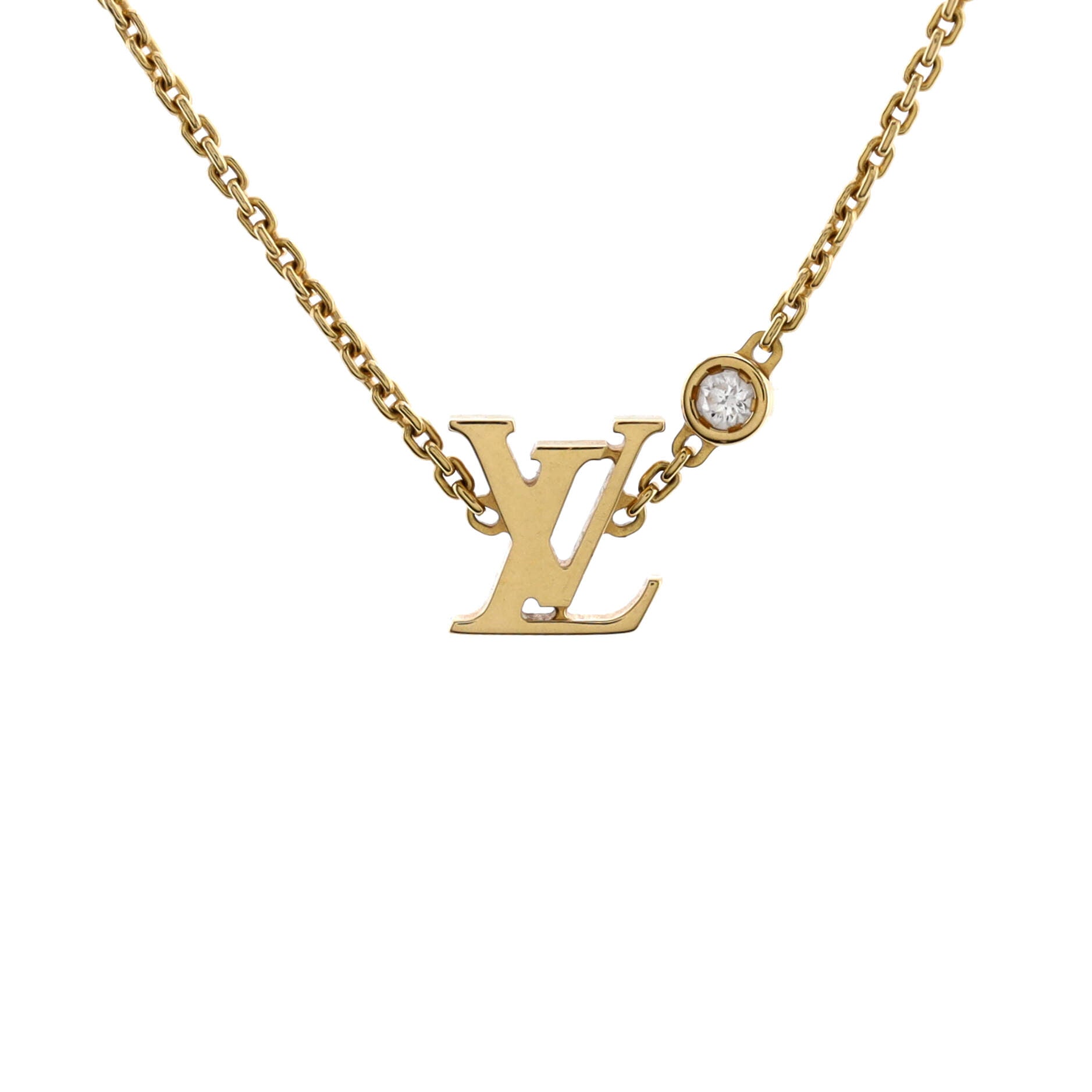 Idylle Blossom LV Pendant Necklace 18K Yellow Gold with Diamond