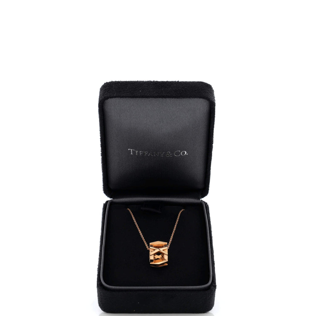 Atlas X Open Pendant Necklace 18K Rose Gold