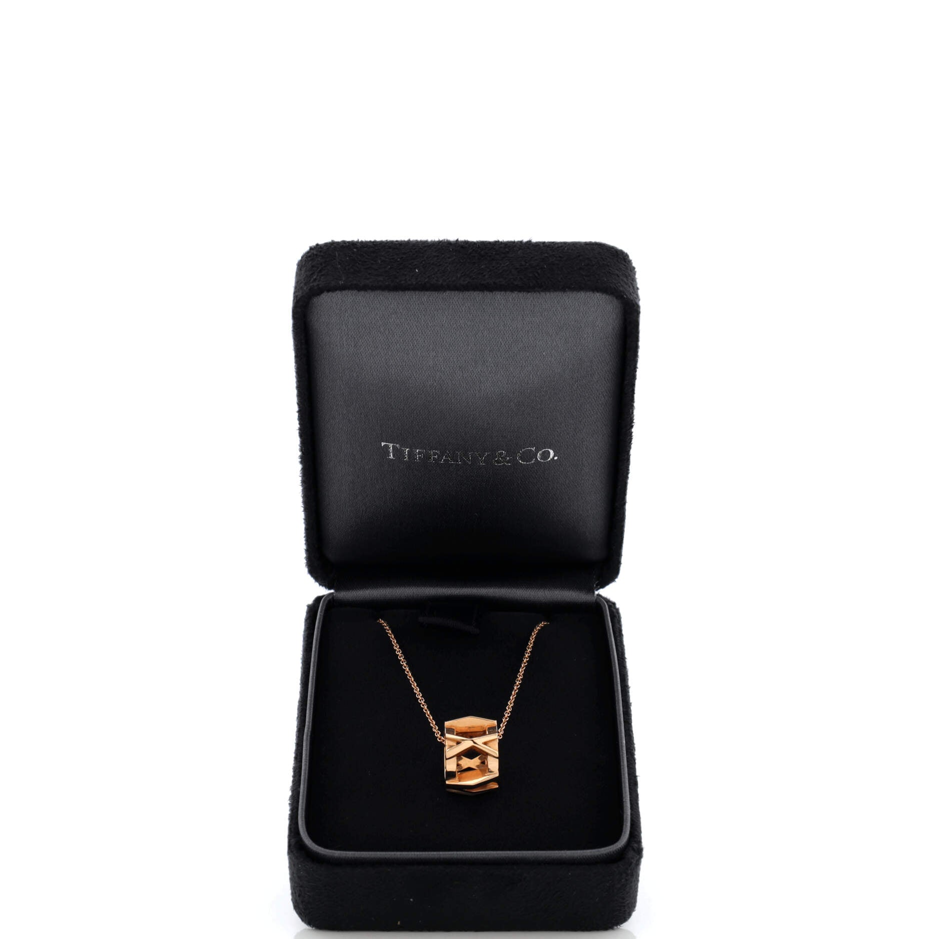Atlas X Open Pendant Necklace 18K Rose Gold