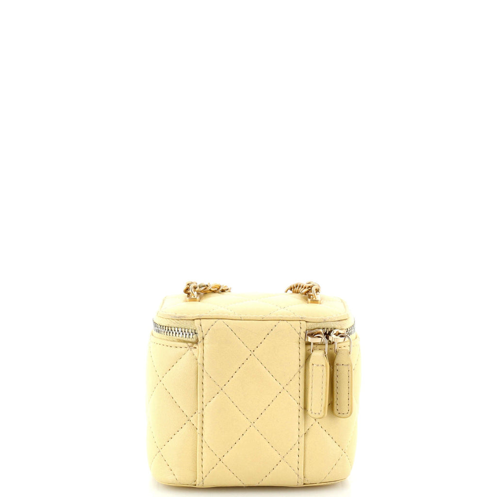 Sugar Cube Vanity Case with Chain Quilted Lambskin Mini