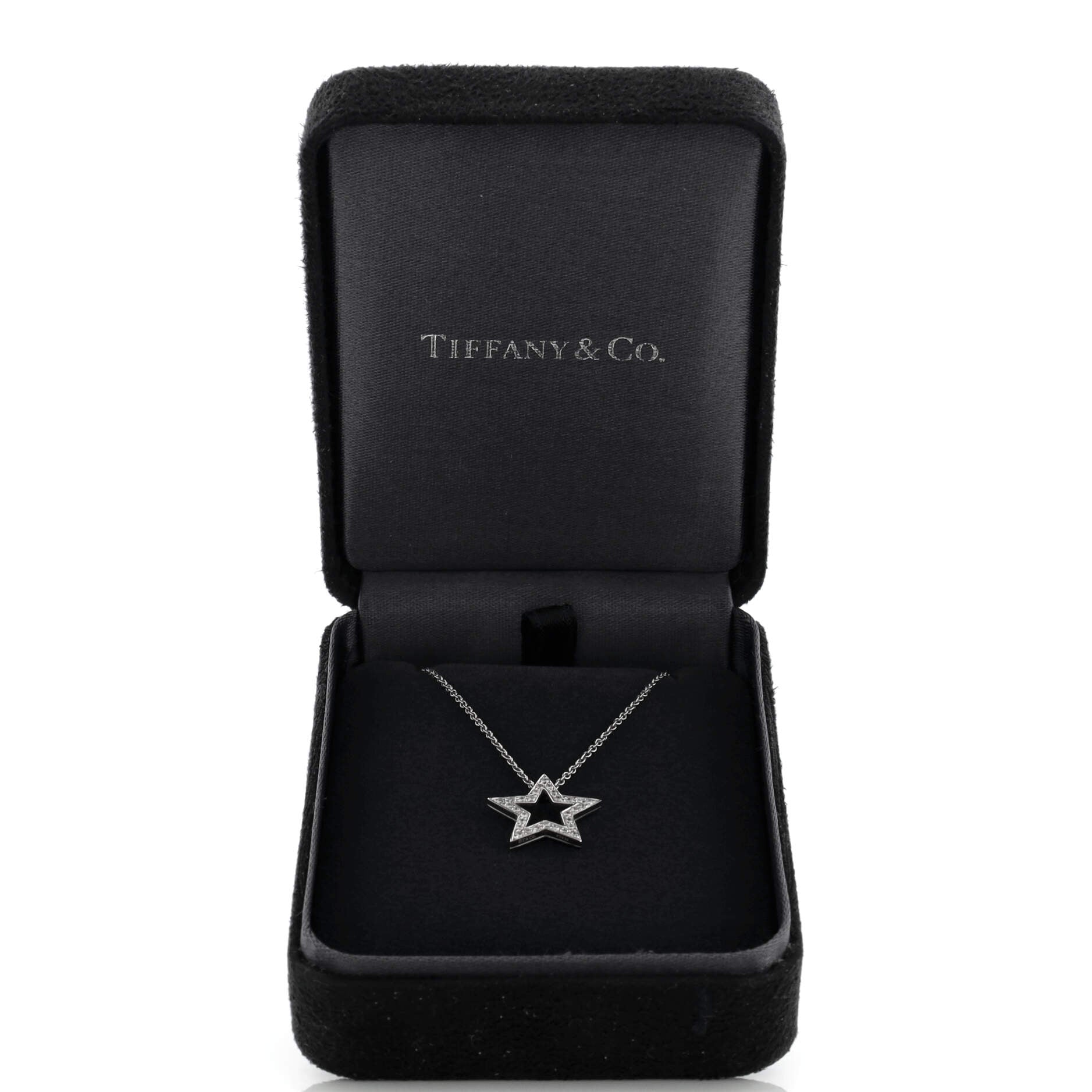 Star Pendant Necklace Platinum with Diamonds