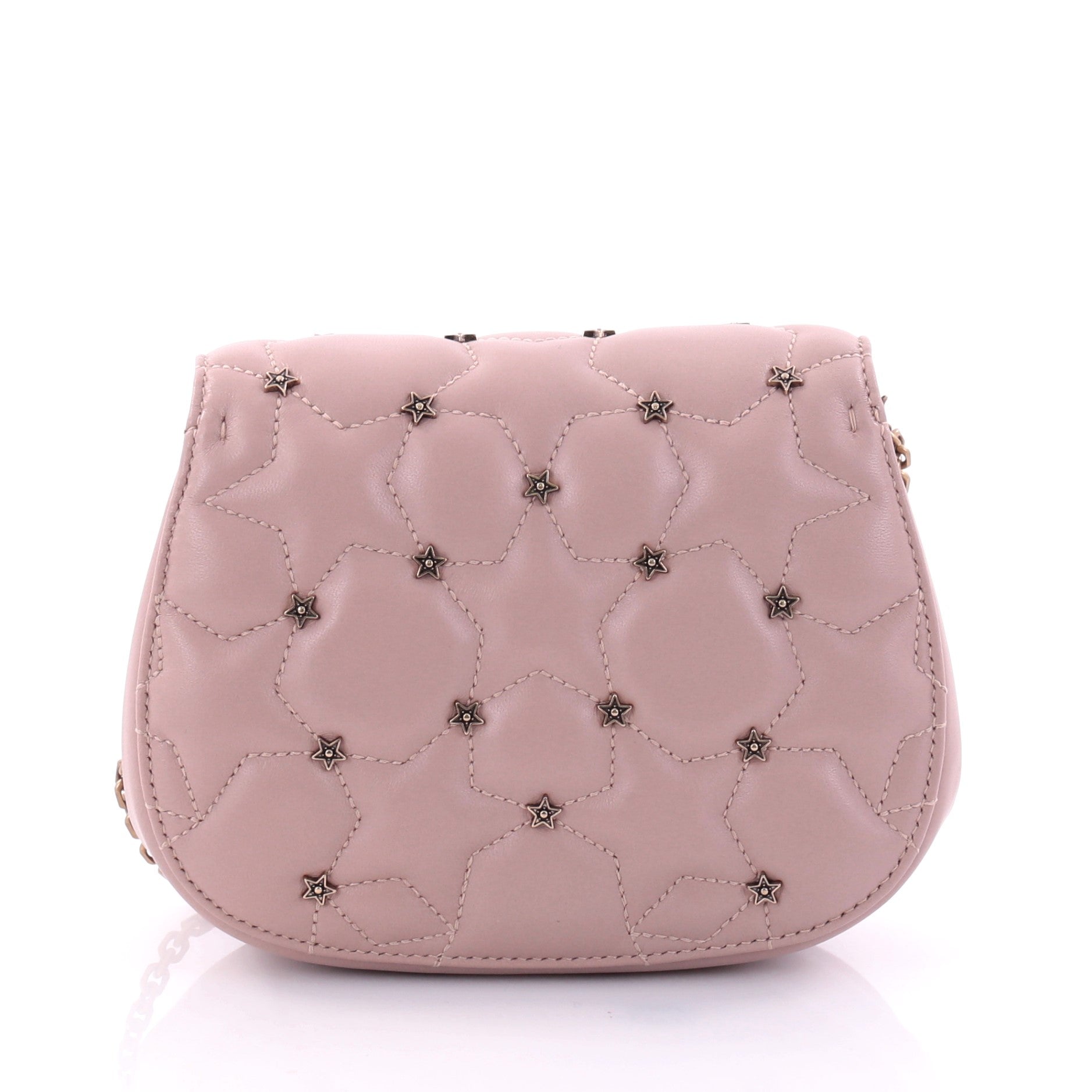 Dio(r)evolution Round Clutch with Chain Studded Leather Small