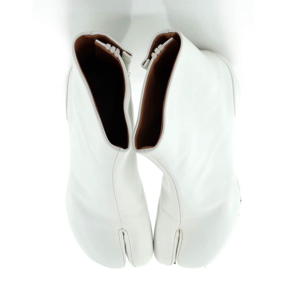 Women's Tabi Block Heel Ankle Boots Leather