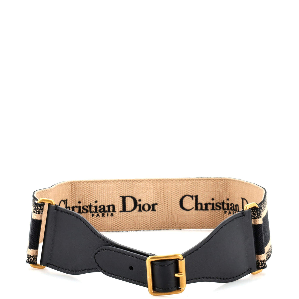 Logo Belt Embroidered Canvas Extra Wide 90