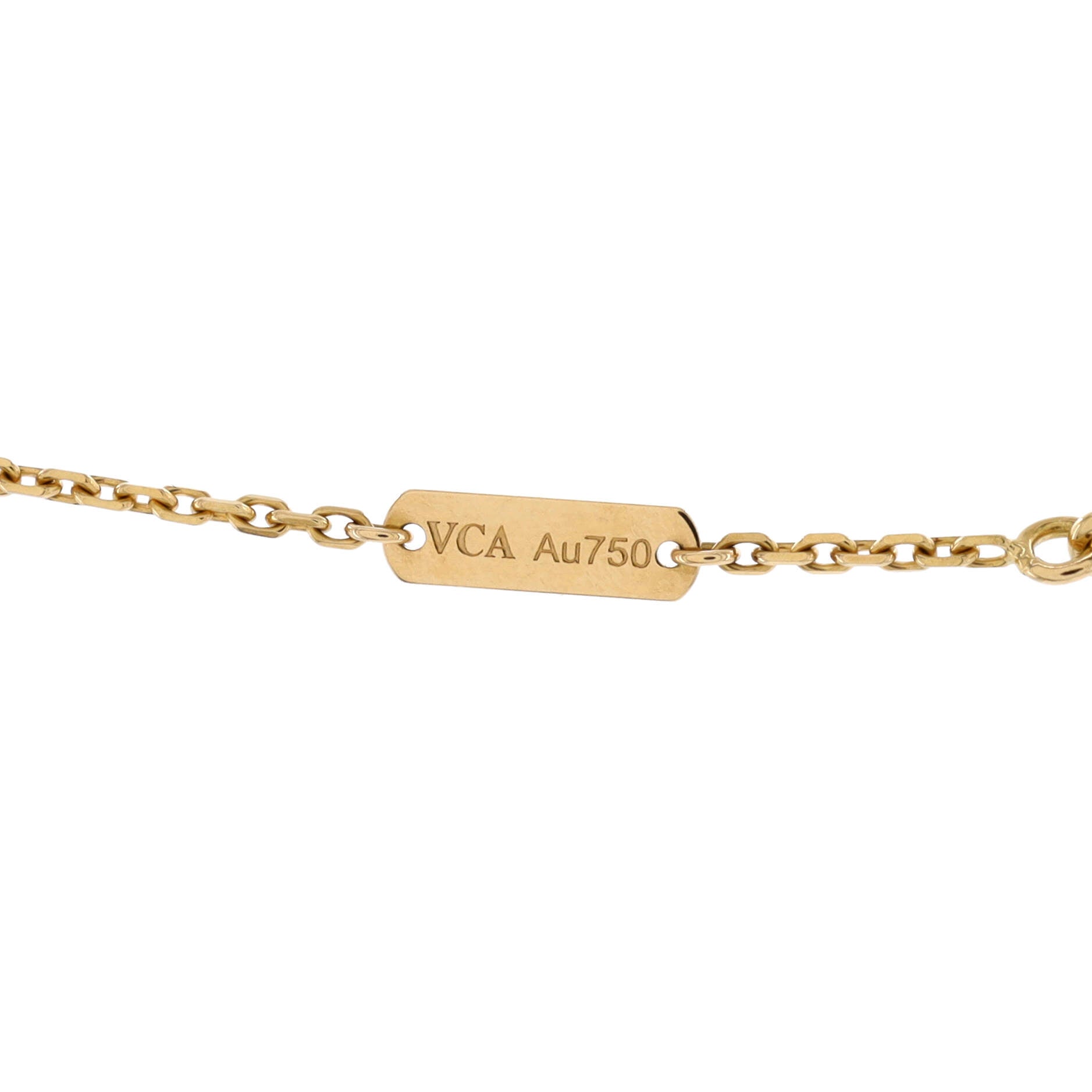 Vintage Alhambra Pendant Necklace 18K Yellow Gold and Onyx