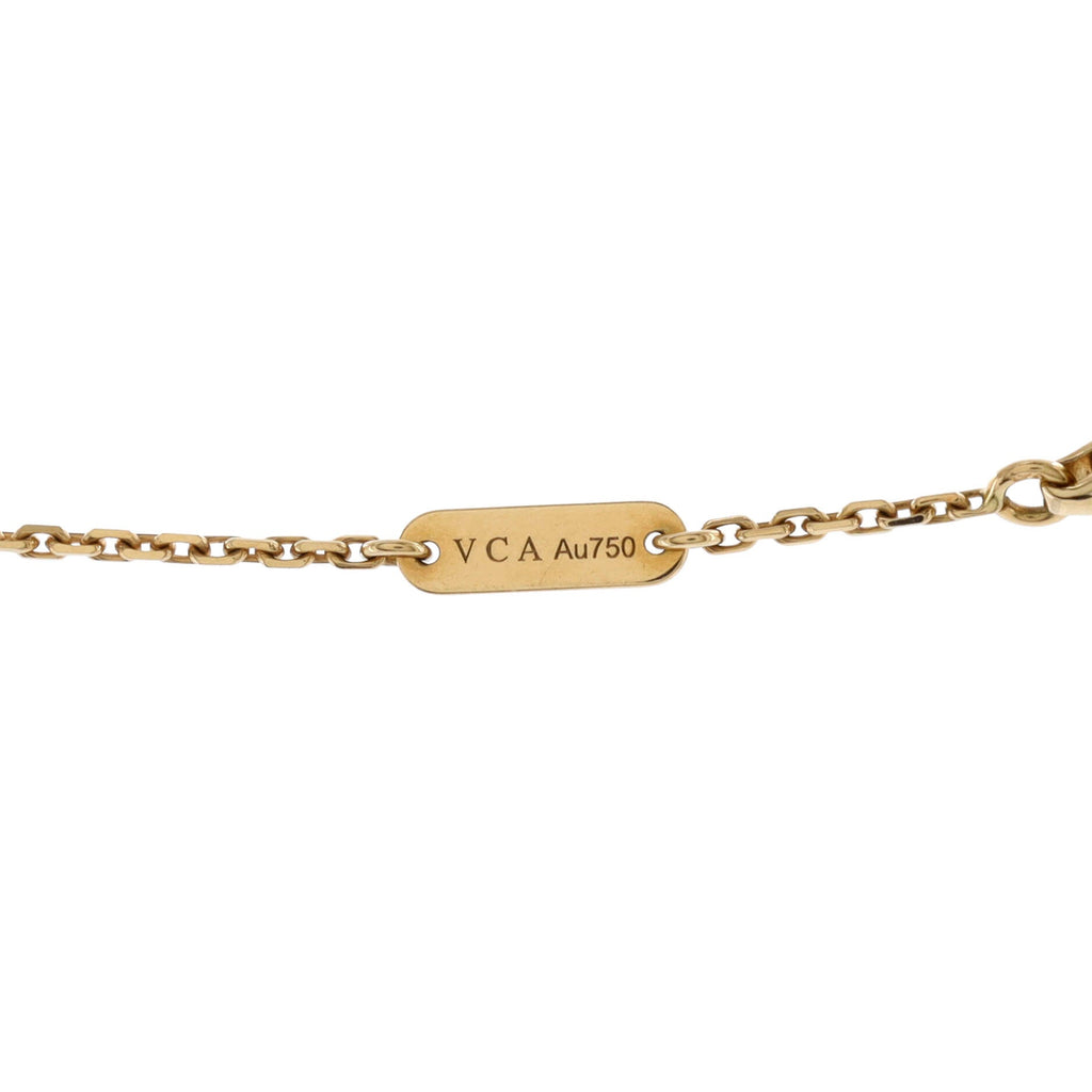 Vintage Alhambra Pendant Necklace 18K Yellow Gold and Onyx