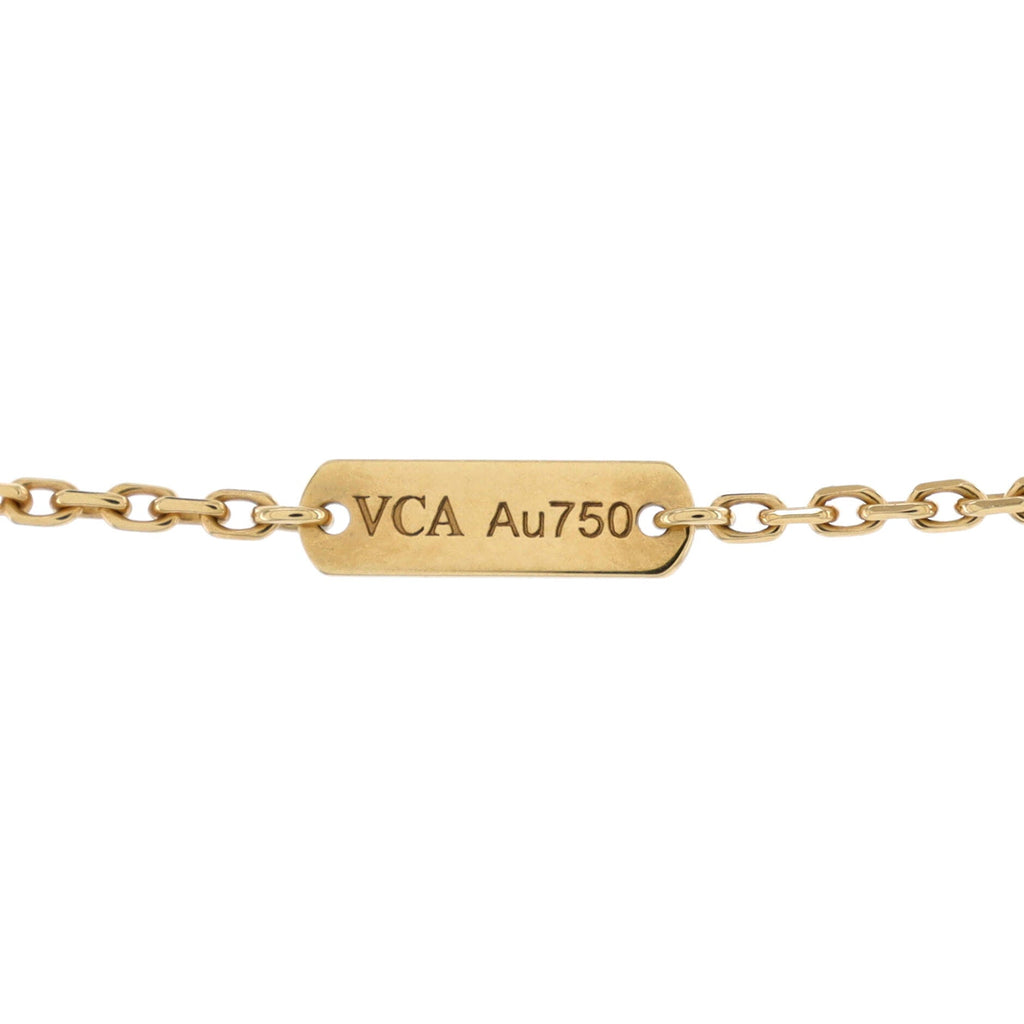Vintage Alhambra Pendant Necklace 18K Yellow Gold and Onyx