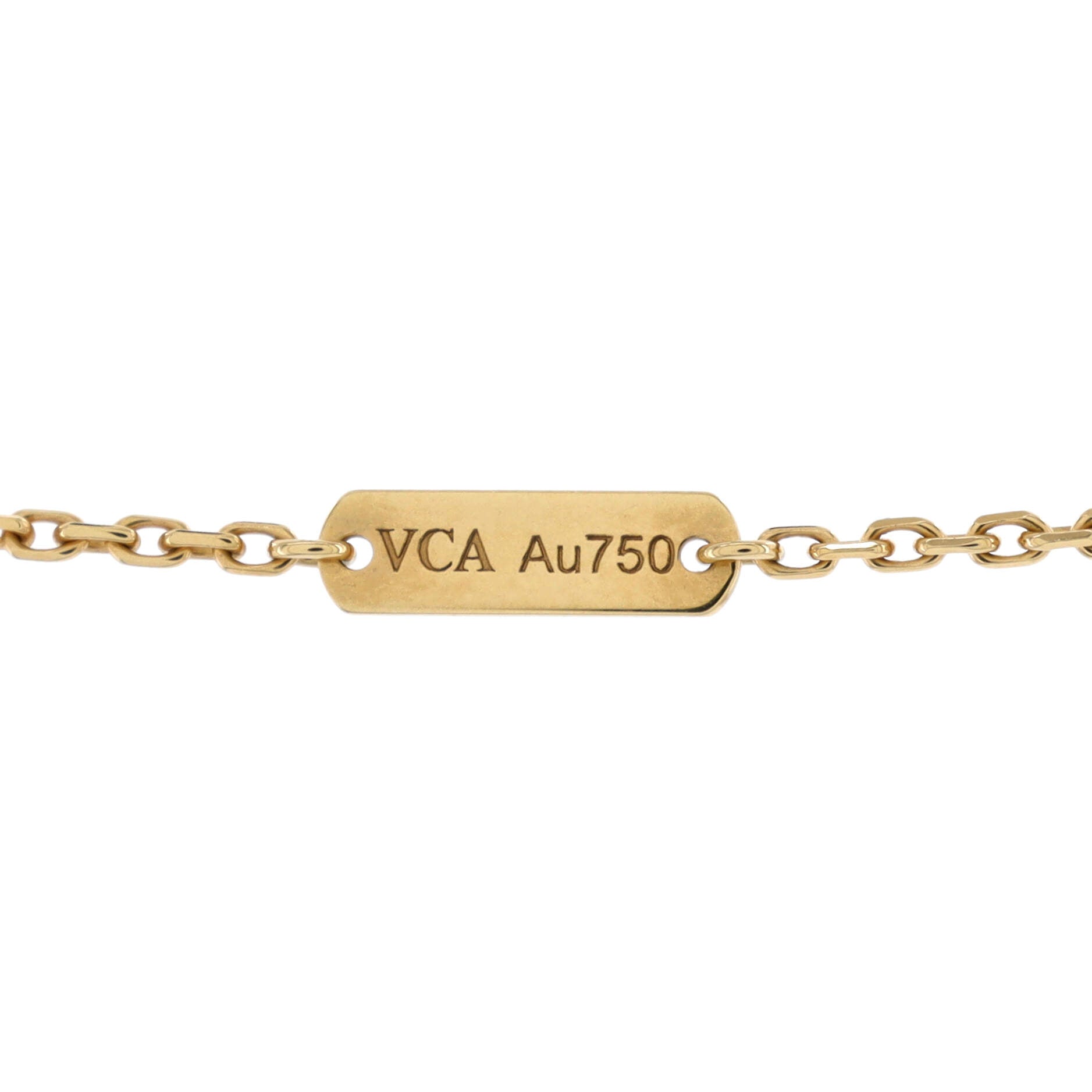 Vintage Alhambra Pendant Necklace 18K Yellow Gold and Onyx