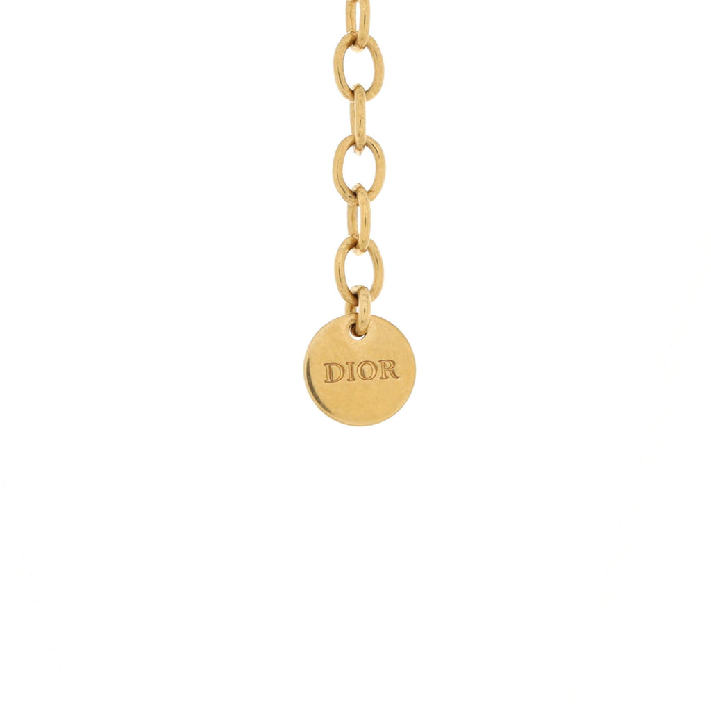 Logo Necklace Metal with Faux Pearls