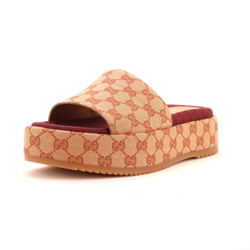 Women's Angelina Platform Slide Sandals GG Canvas