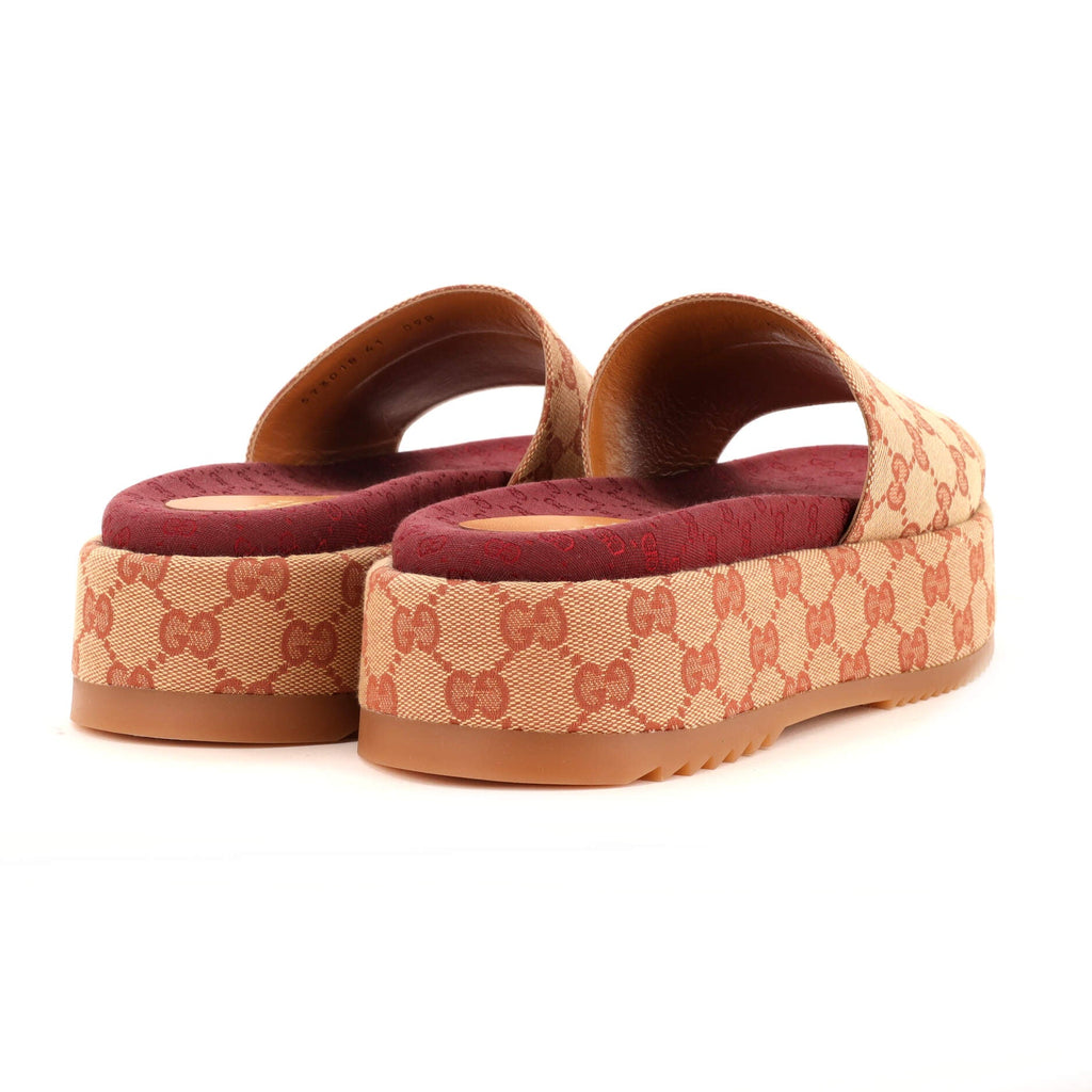 Women's Angelina Platform Slide Sandals GG Canvas