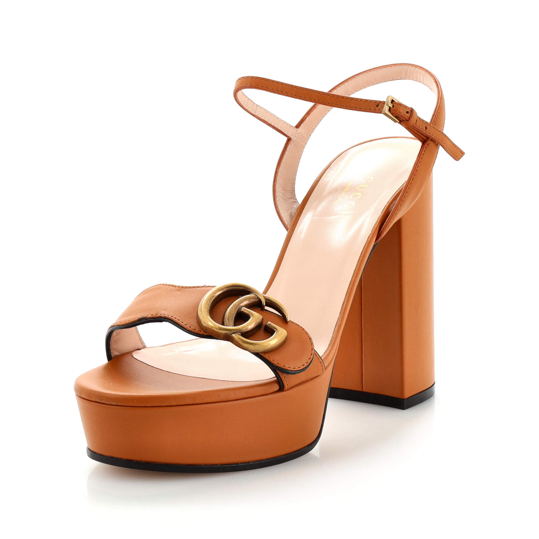 Women's GG Marmont Block Heel Sandals Leather