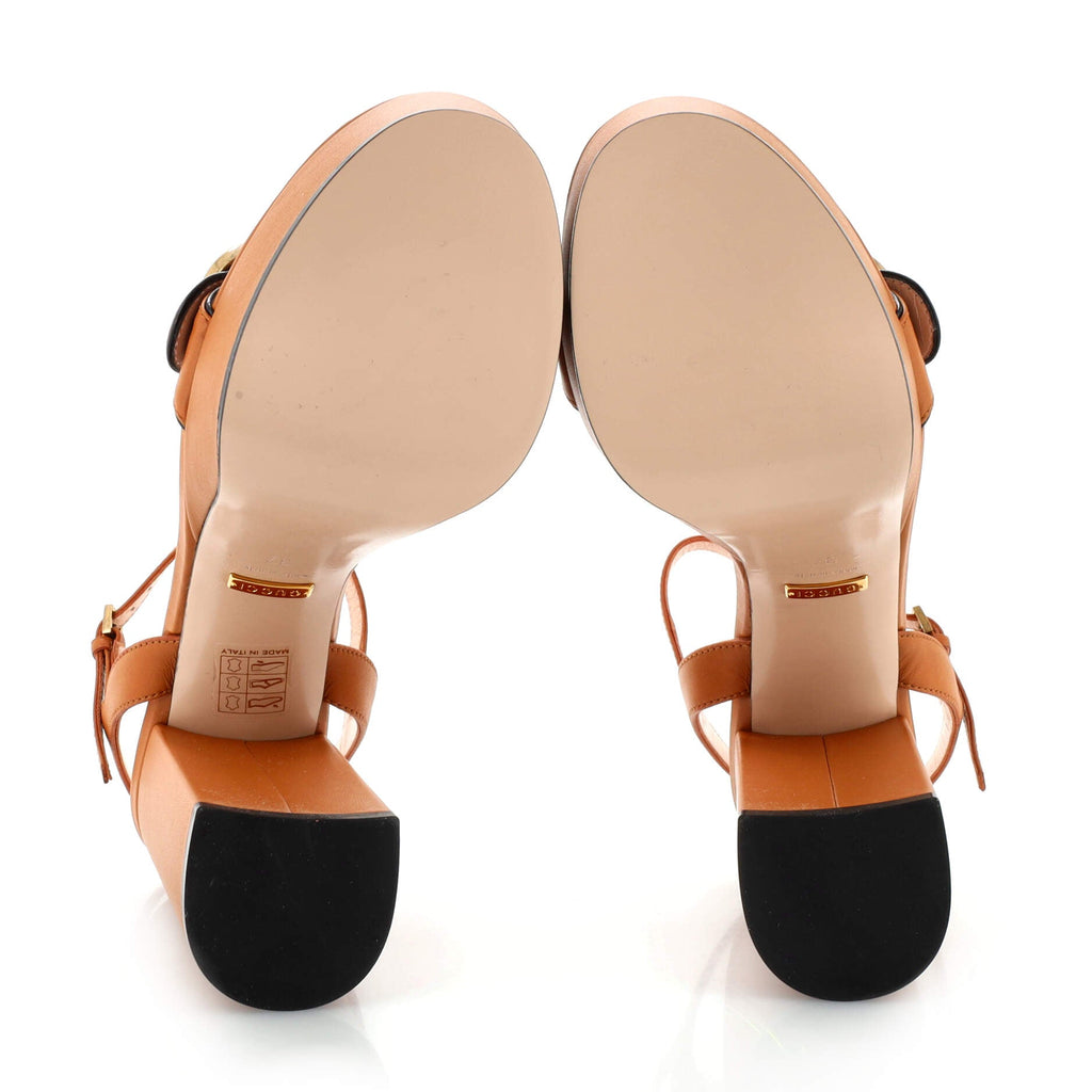 Women's GG Marmont Block Heel Sandals Leather