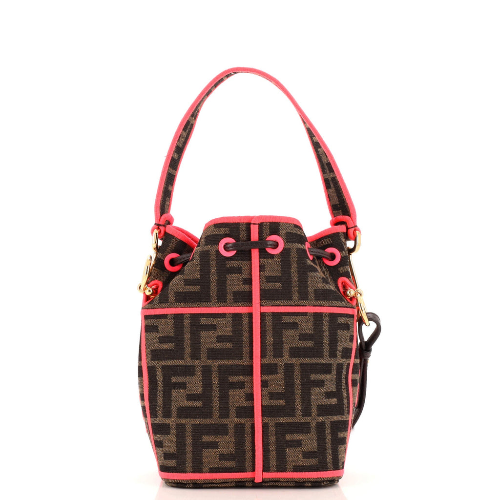 Roma Amor Mon Tresor Bucket Bag Embroidered Zucca Canvas Mini