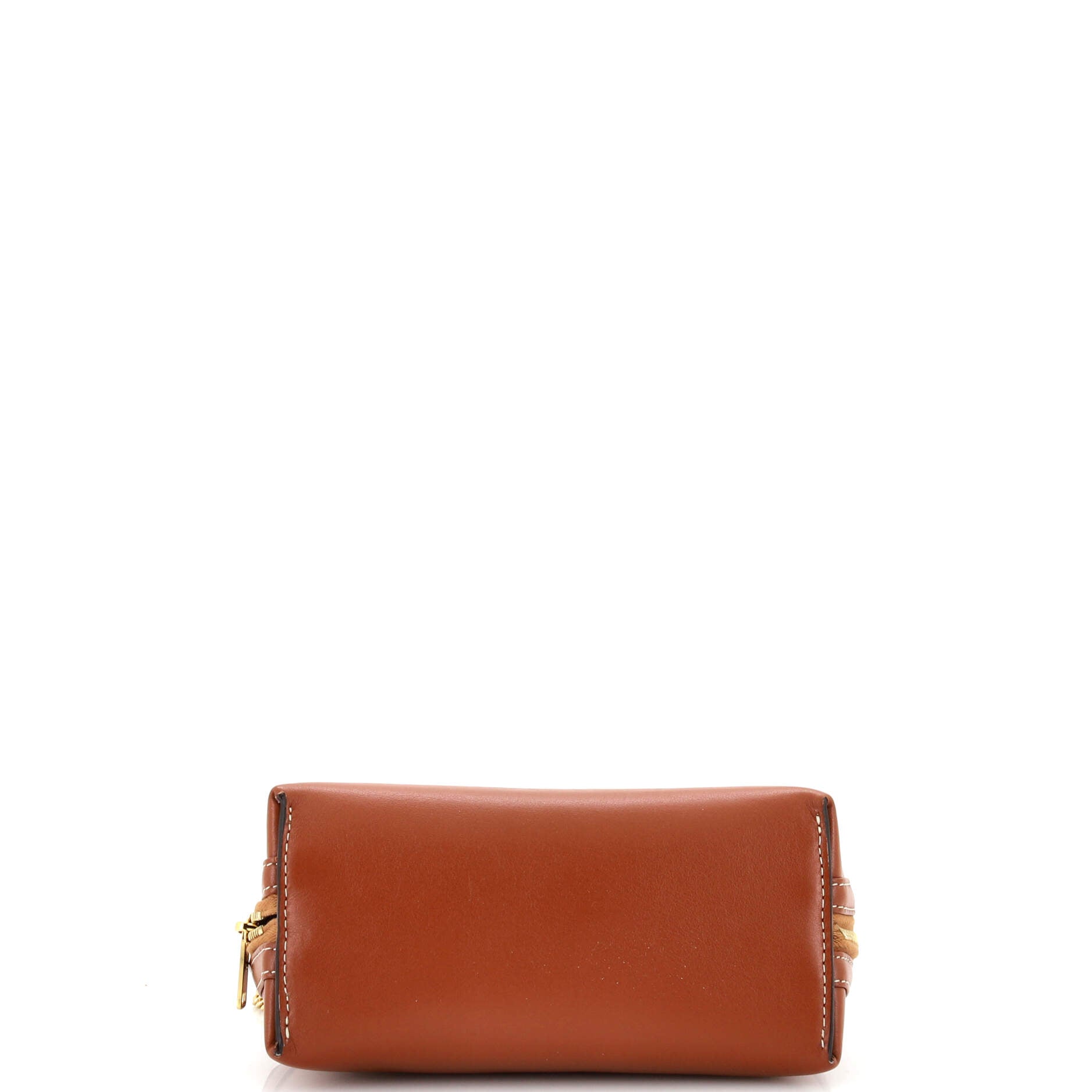 Cuir Triomphe Zip Around Chain Clutch Leather