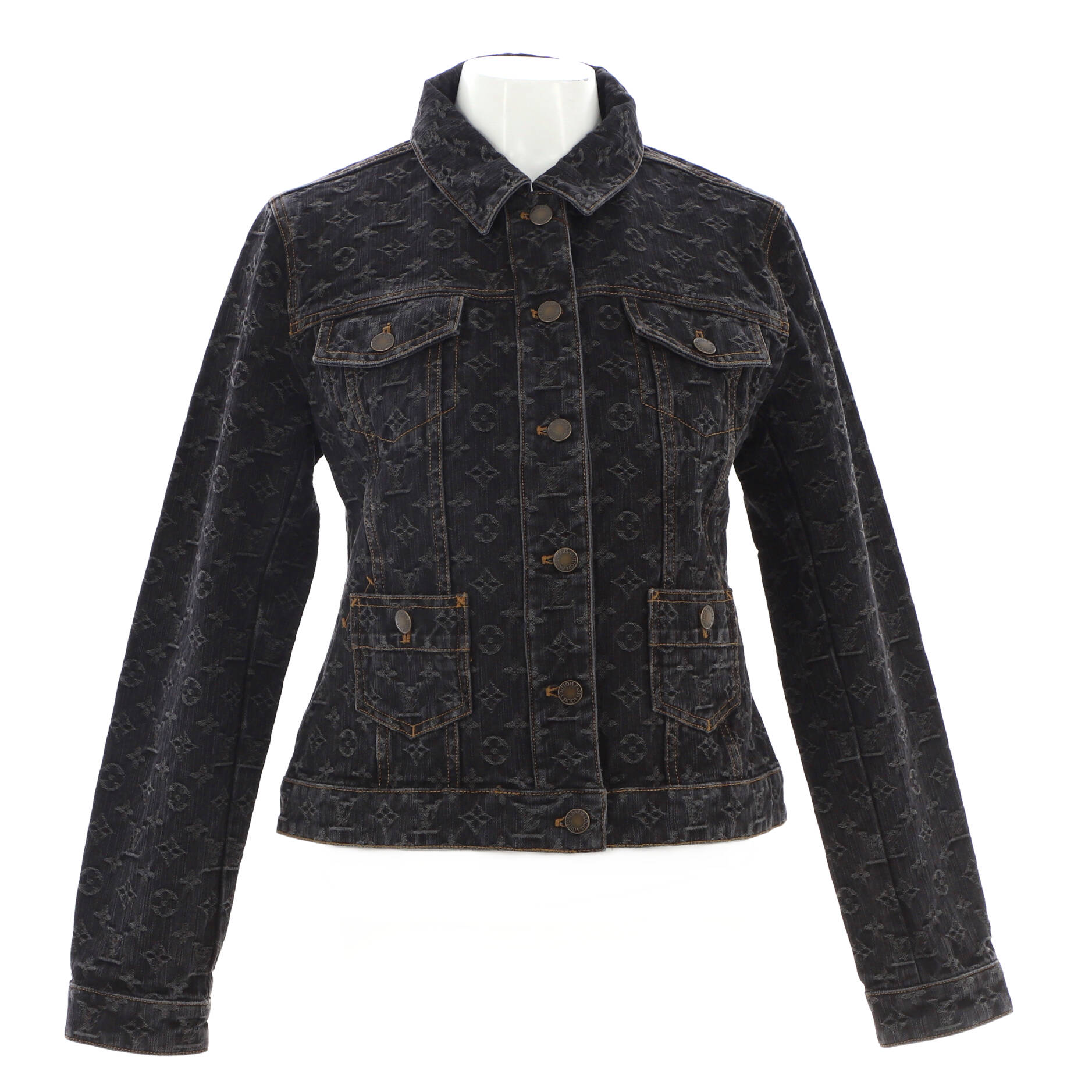Women's Button Up Jacket Monogram Denim