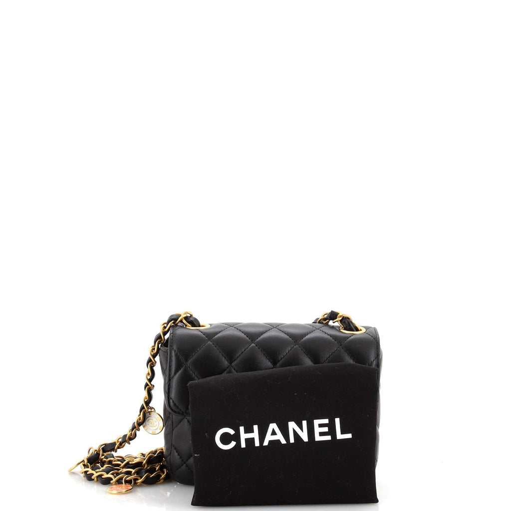 Casino Royale Charms Square Flap Bag Quilted Lambskin with Enamel Mini