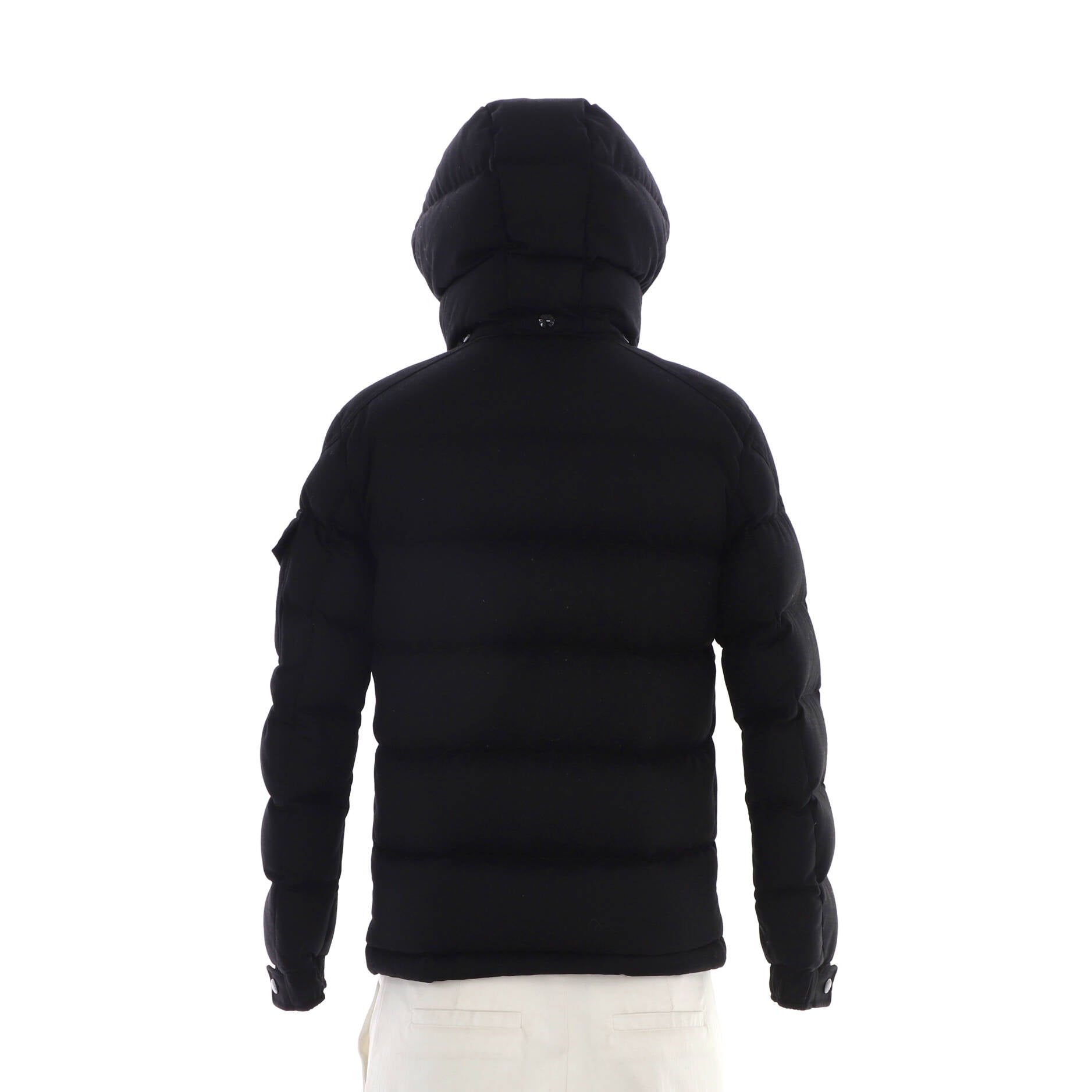 Men's Montgenevre Short Puffer Coat Quilted Polyamide and Wool with Down
