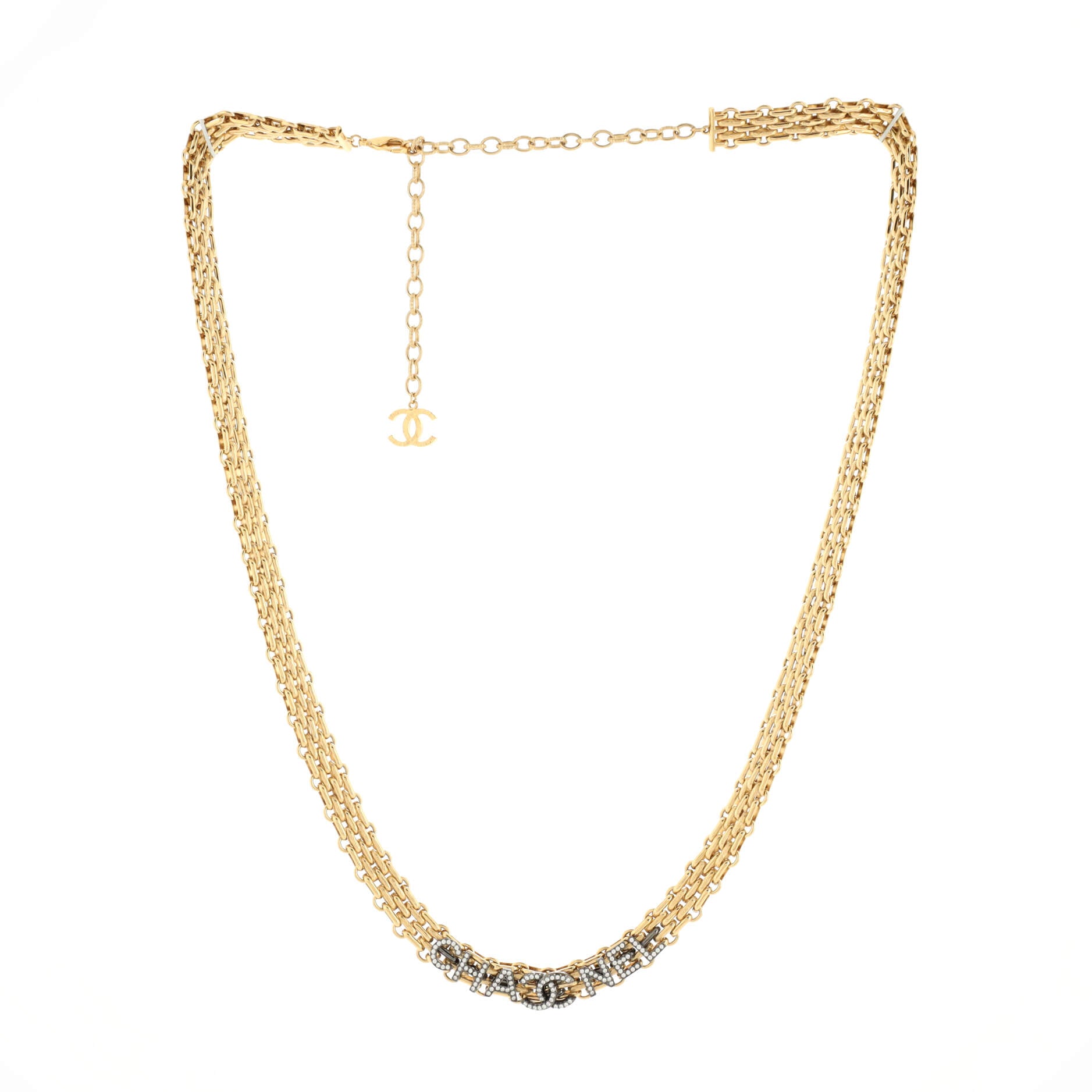 CC Logo Reissue Chain Belt Metal with Crystal 85