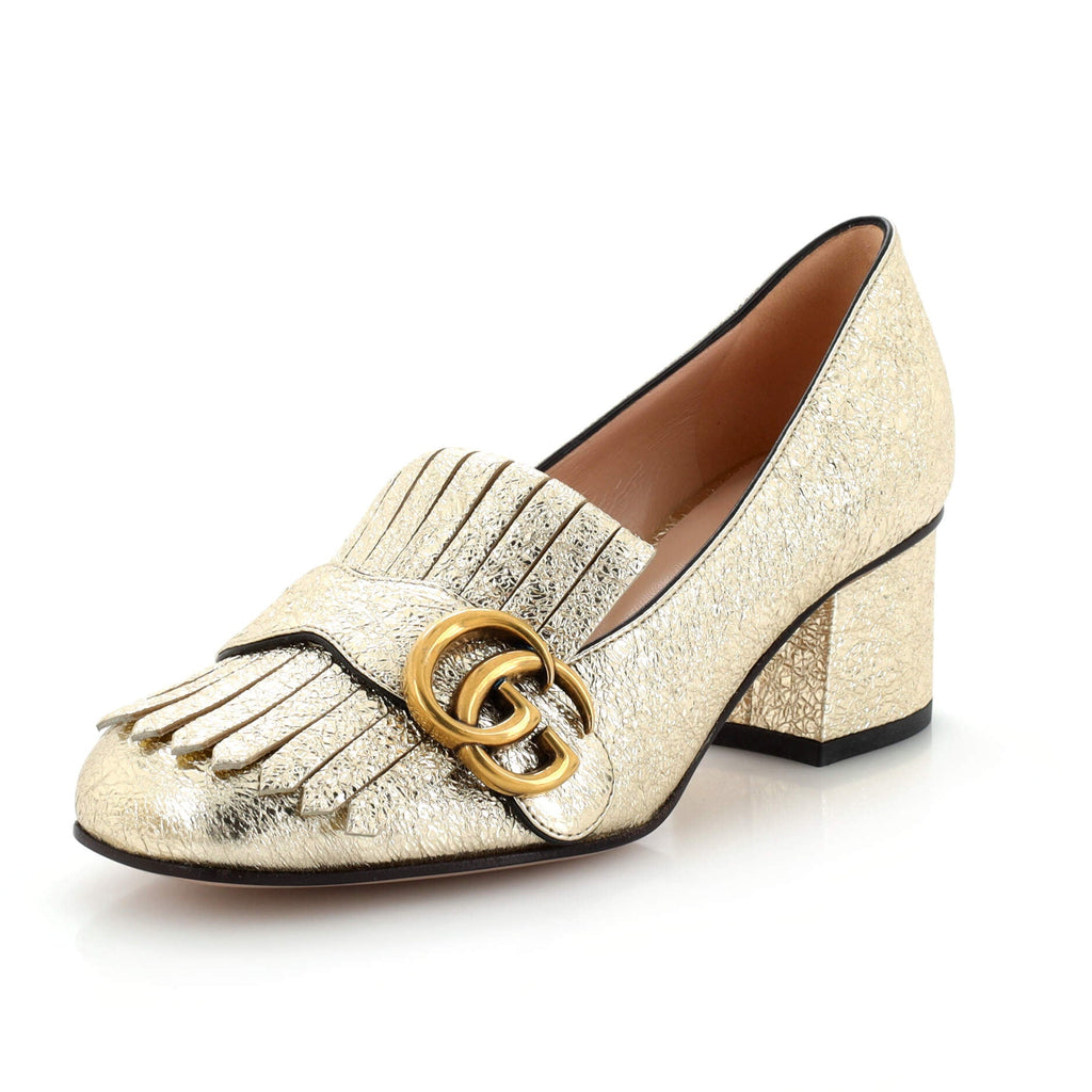 Women's GG Marmont Fringed Pumps Leather