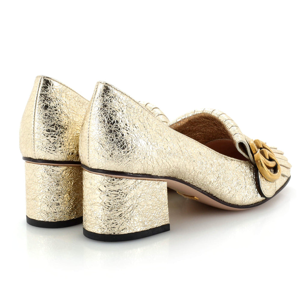 Women's GG Marmont Fringed Pumps Leather