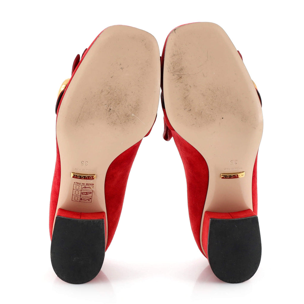Women's GG Marmont Fringed Pumps Suede