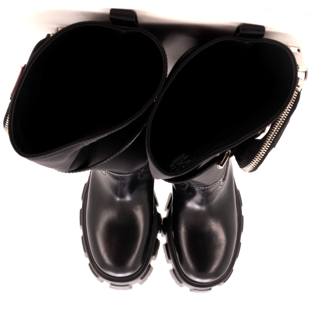 Women's Monolith Knee High Boots Nylon and Leather
