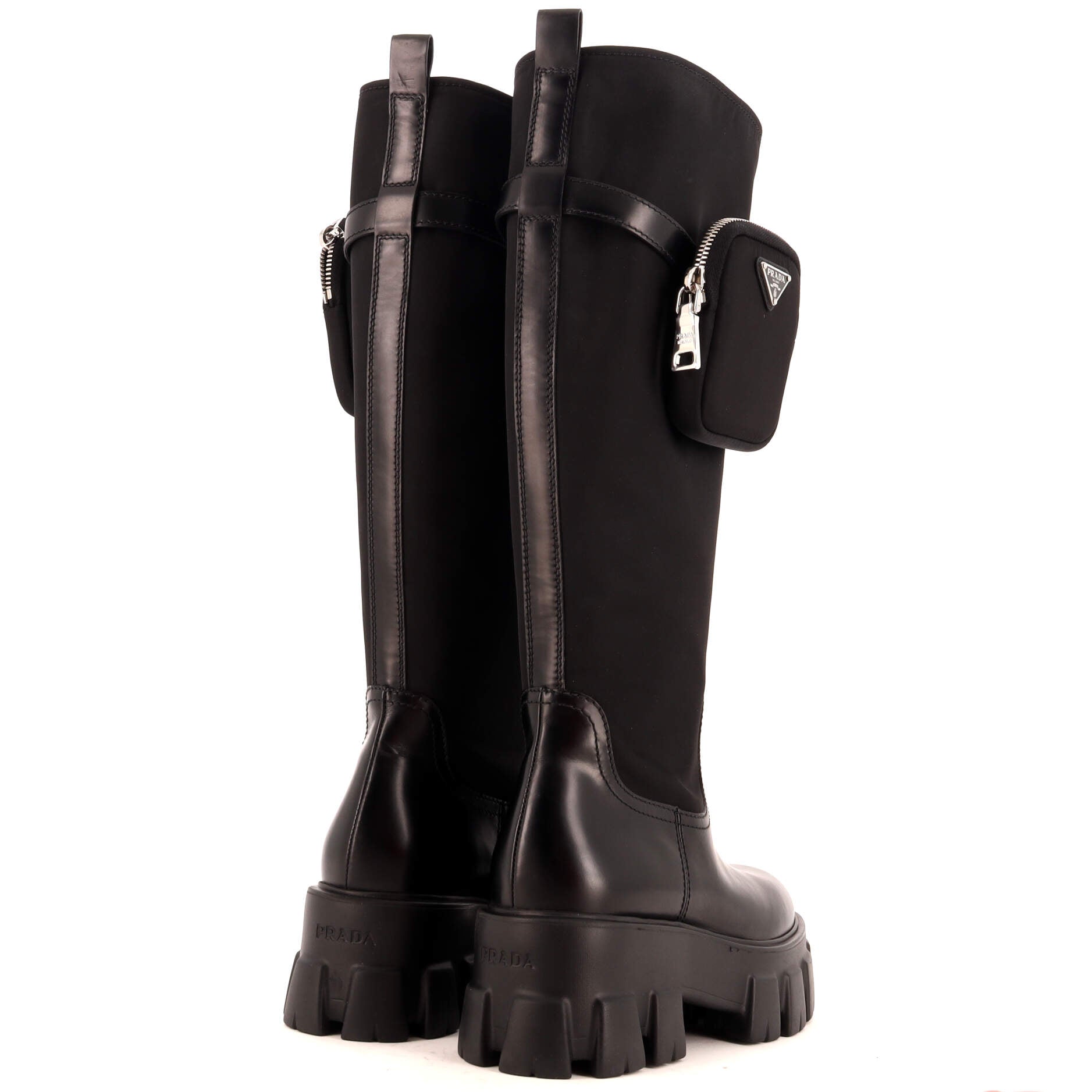 Women's Monolith Knee High Boots Nylon and Leather