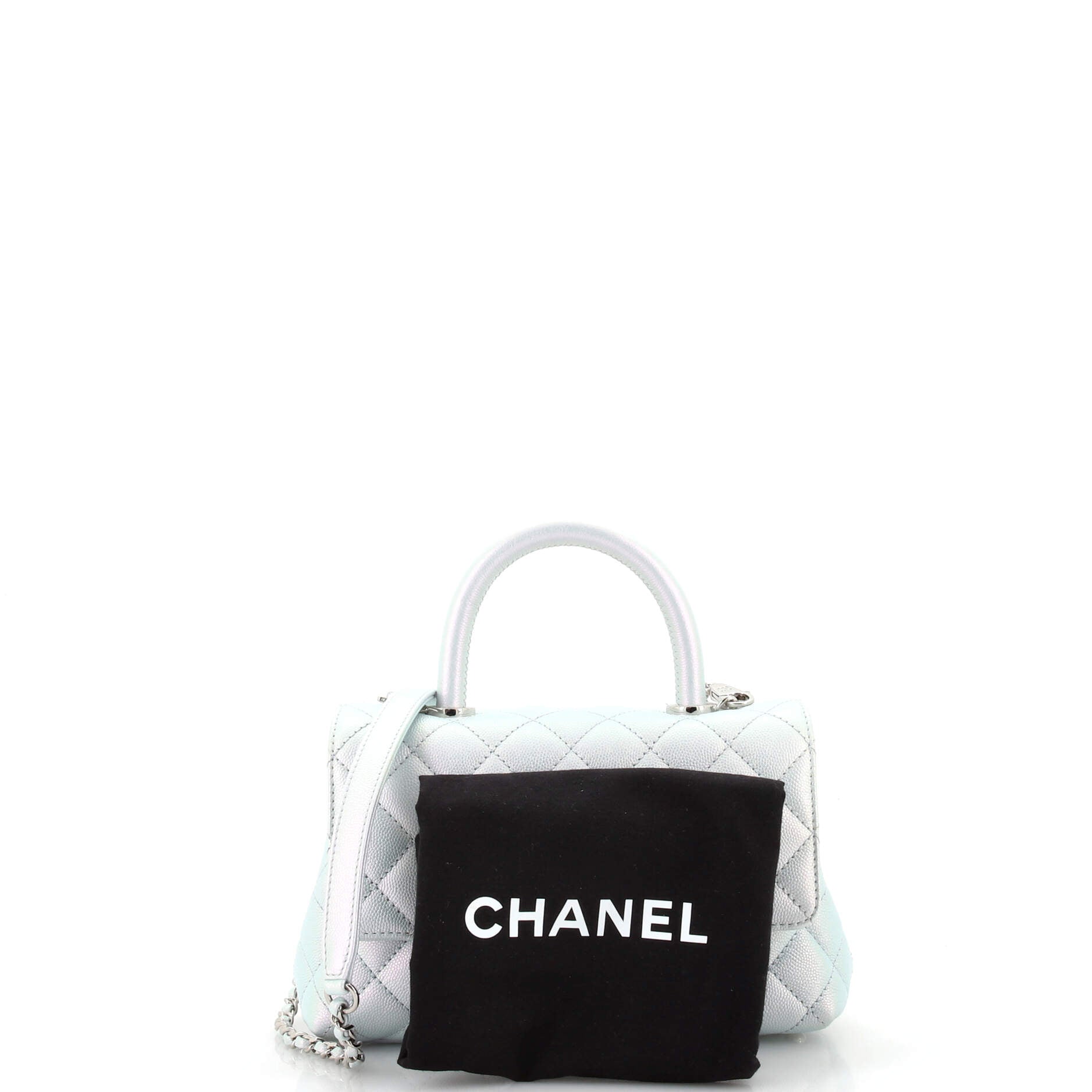 Coco Top Handle Bag Quilted Iridescent Caviar with Gradient Hardware Mini