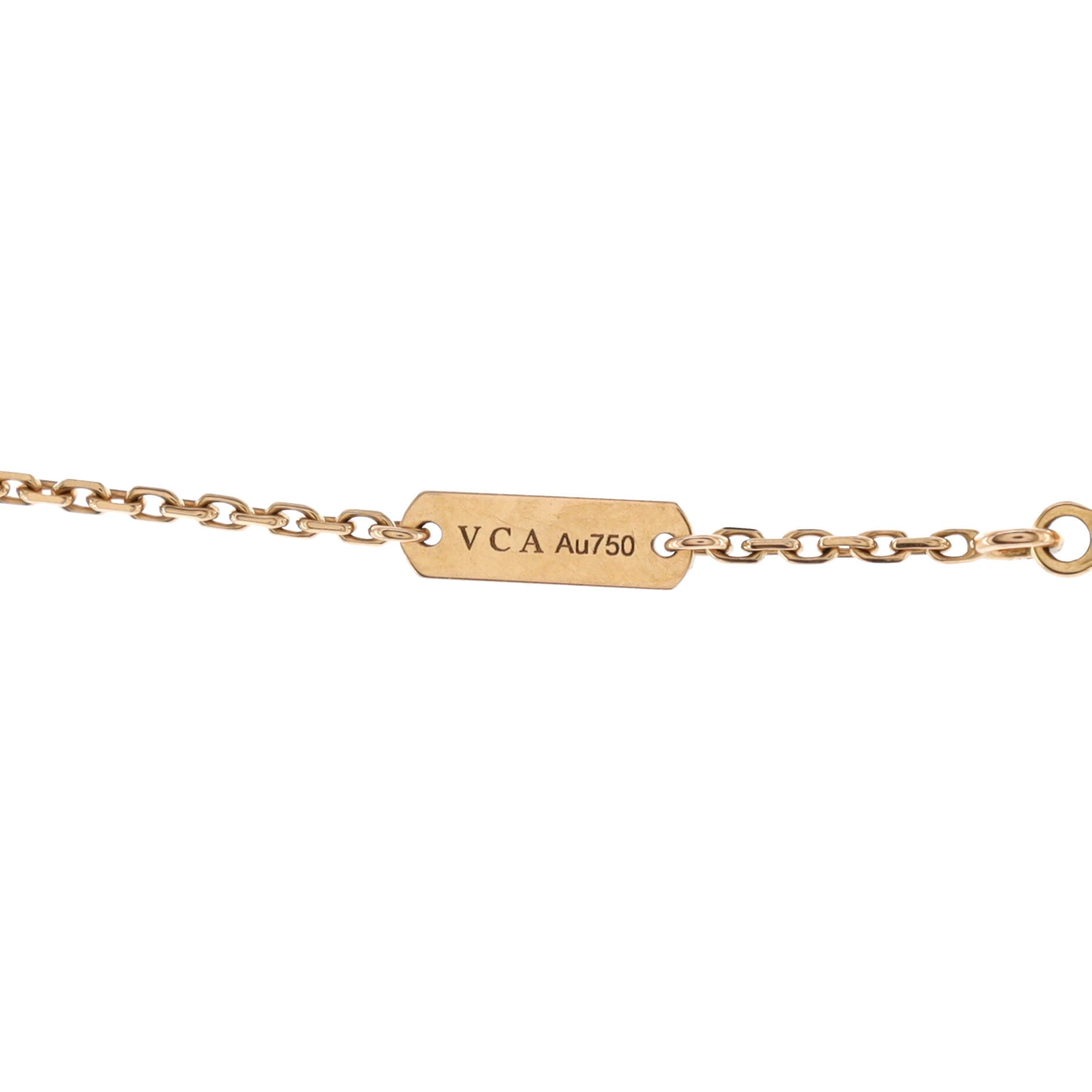 Vintage Alhambra Pendant Necklace 18K Rose Gold and Tiger Eye with Diamond