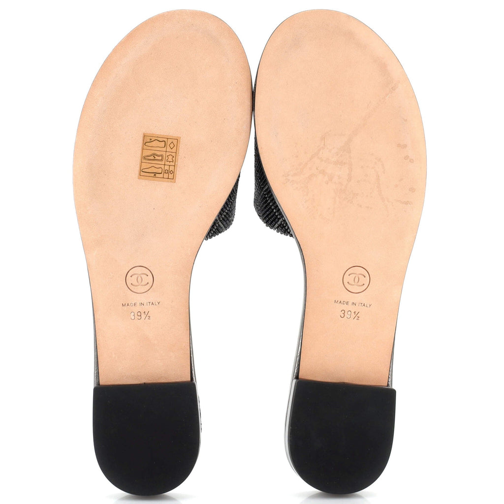 Women's CC Slide Sandals Embellished Leather