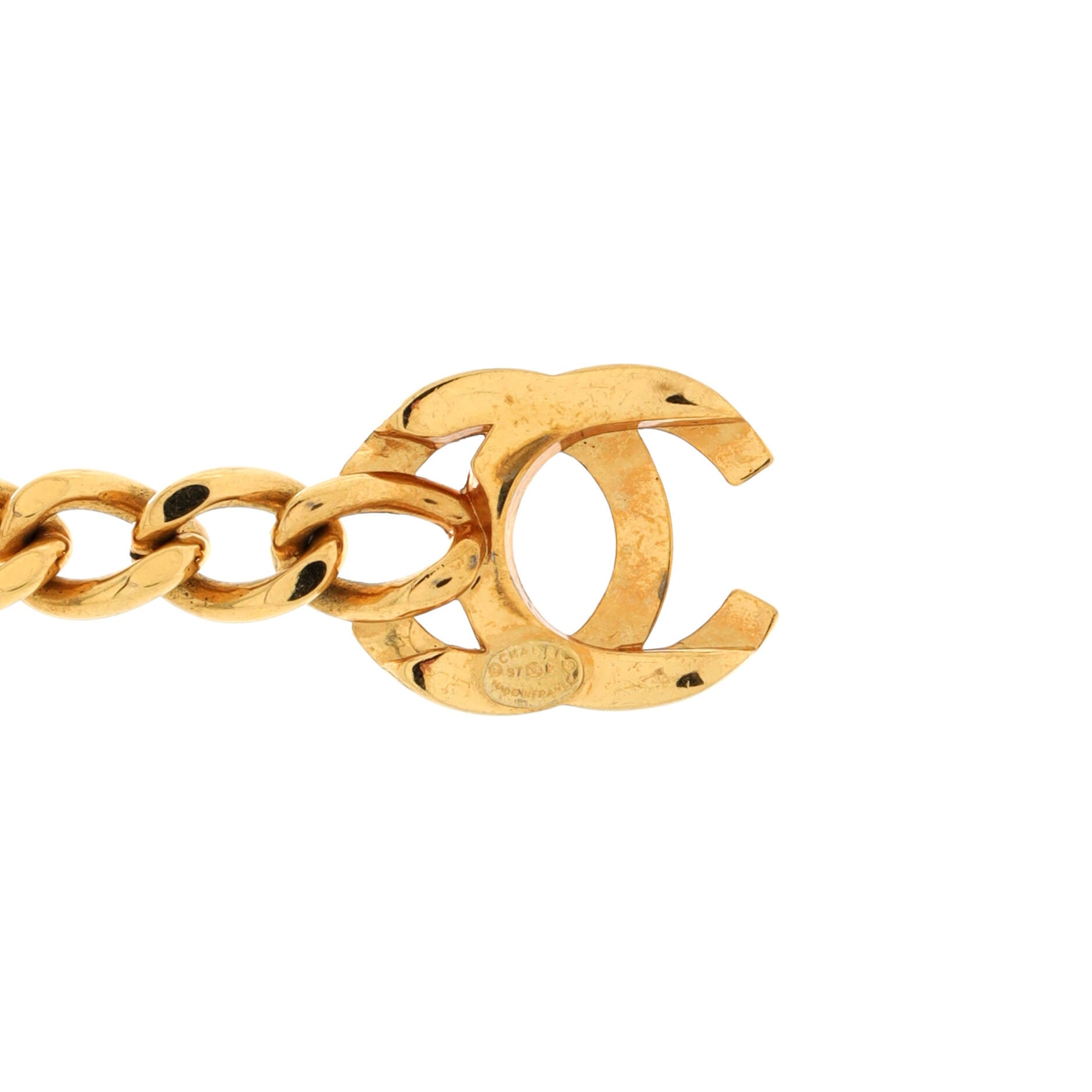 Vintage CC Turnlock Chain Bracelet Metal