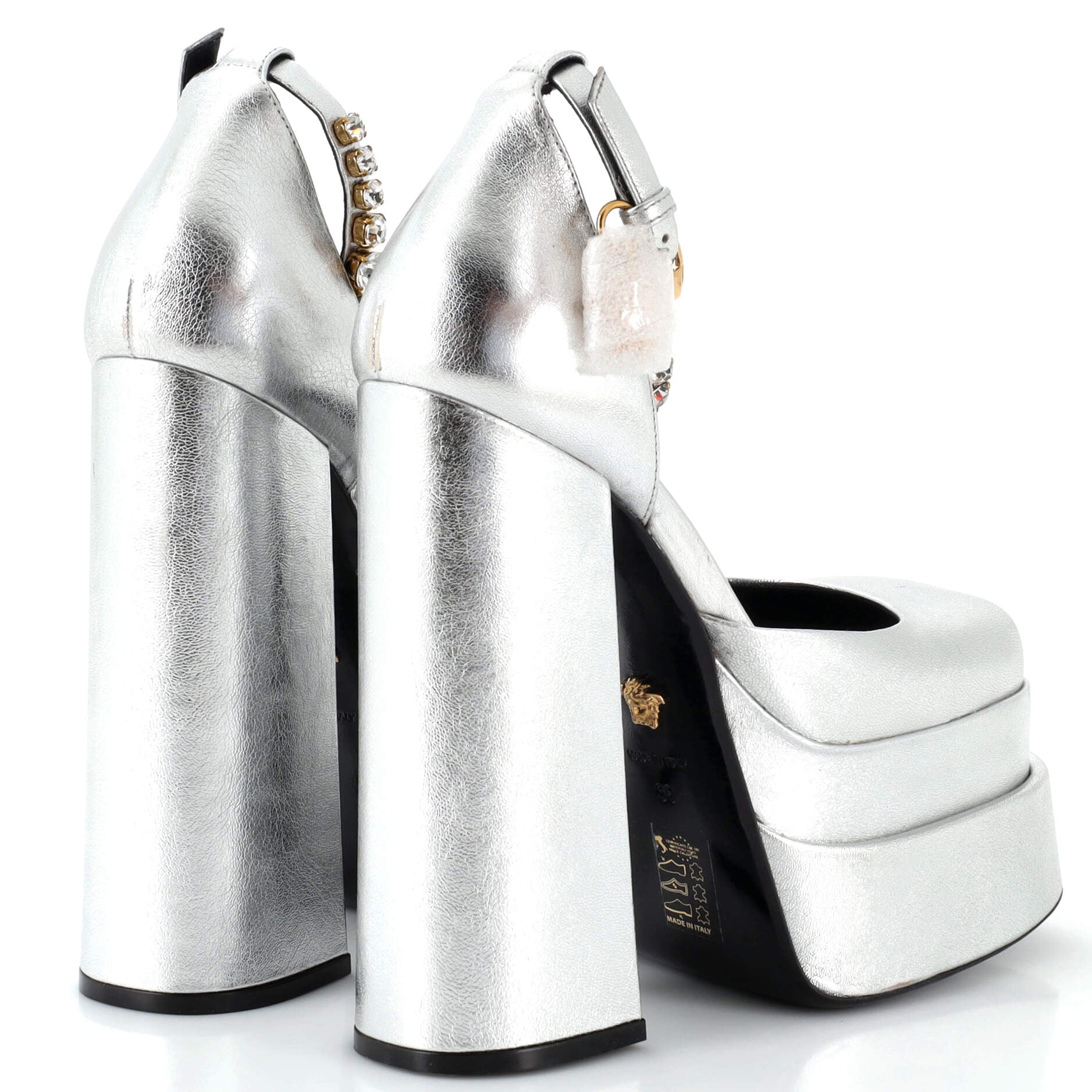 Women's Medusa Aevitas Platform Pumps Leather with Crystals