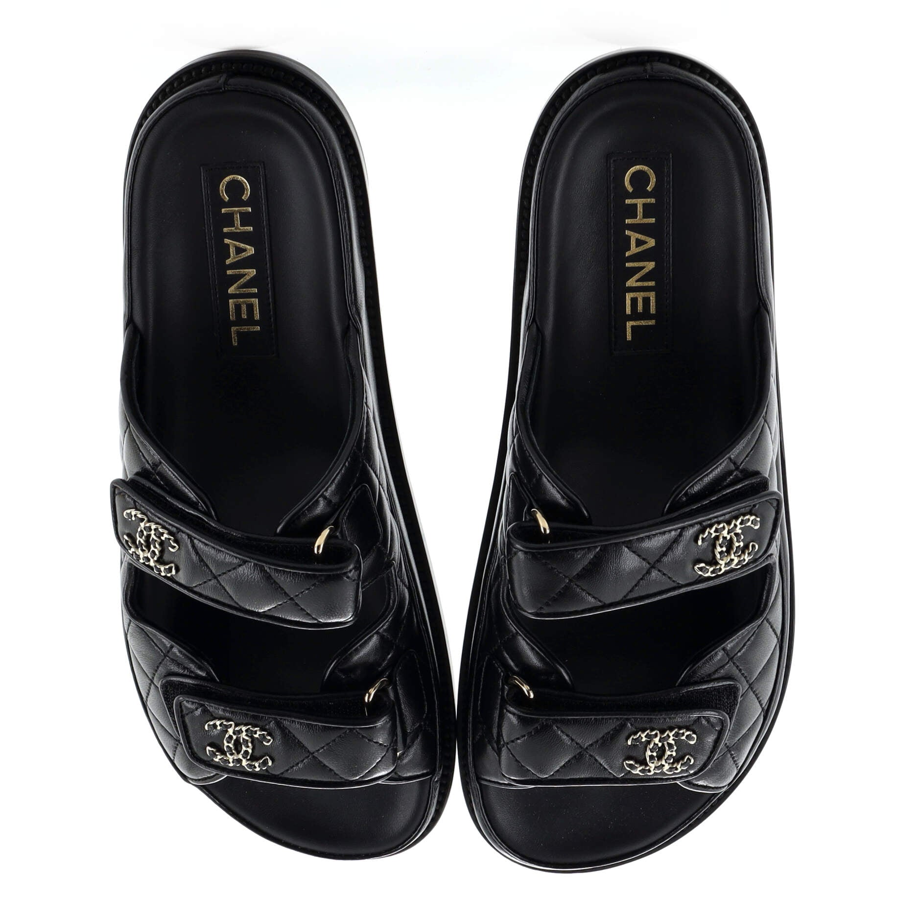 Women's Velcro Dad Sandals Quilted Leather