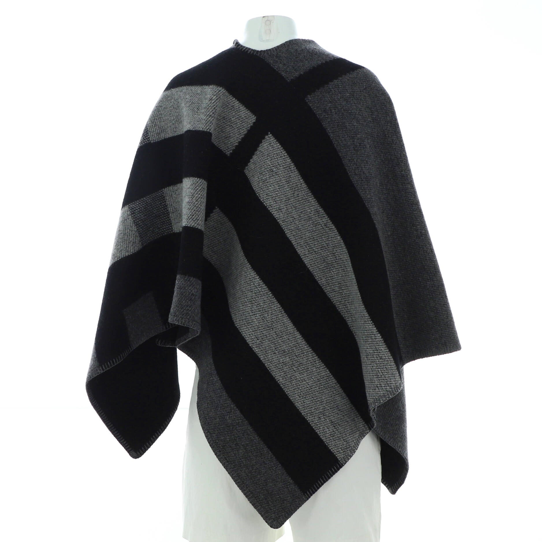 Women's Mega Check Cape Wool and Cashmere