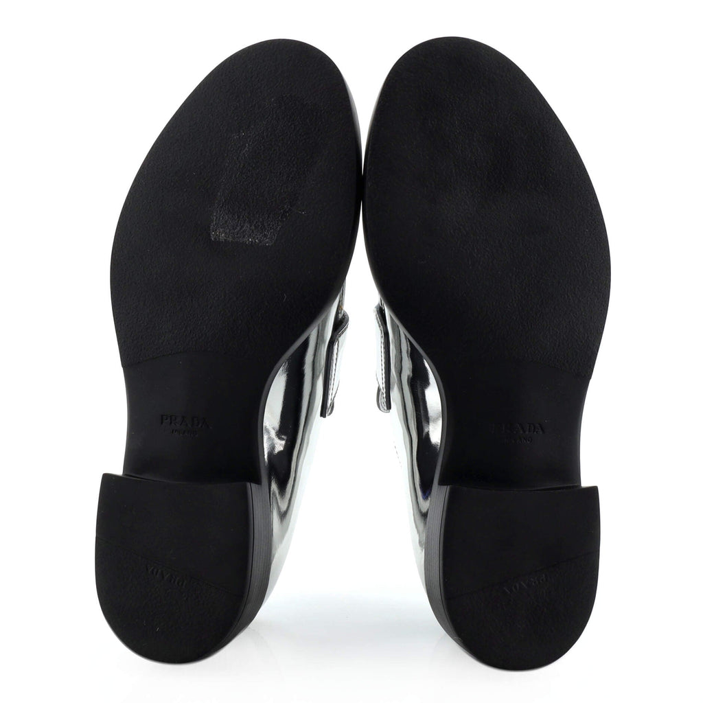 Women's Triangle Logo Loafers Spazzolato Leather