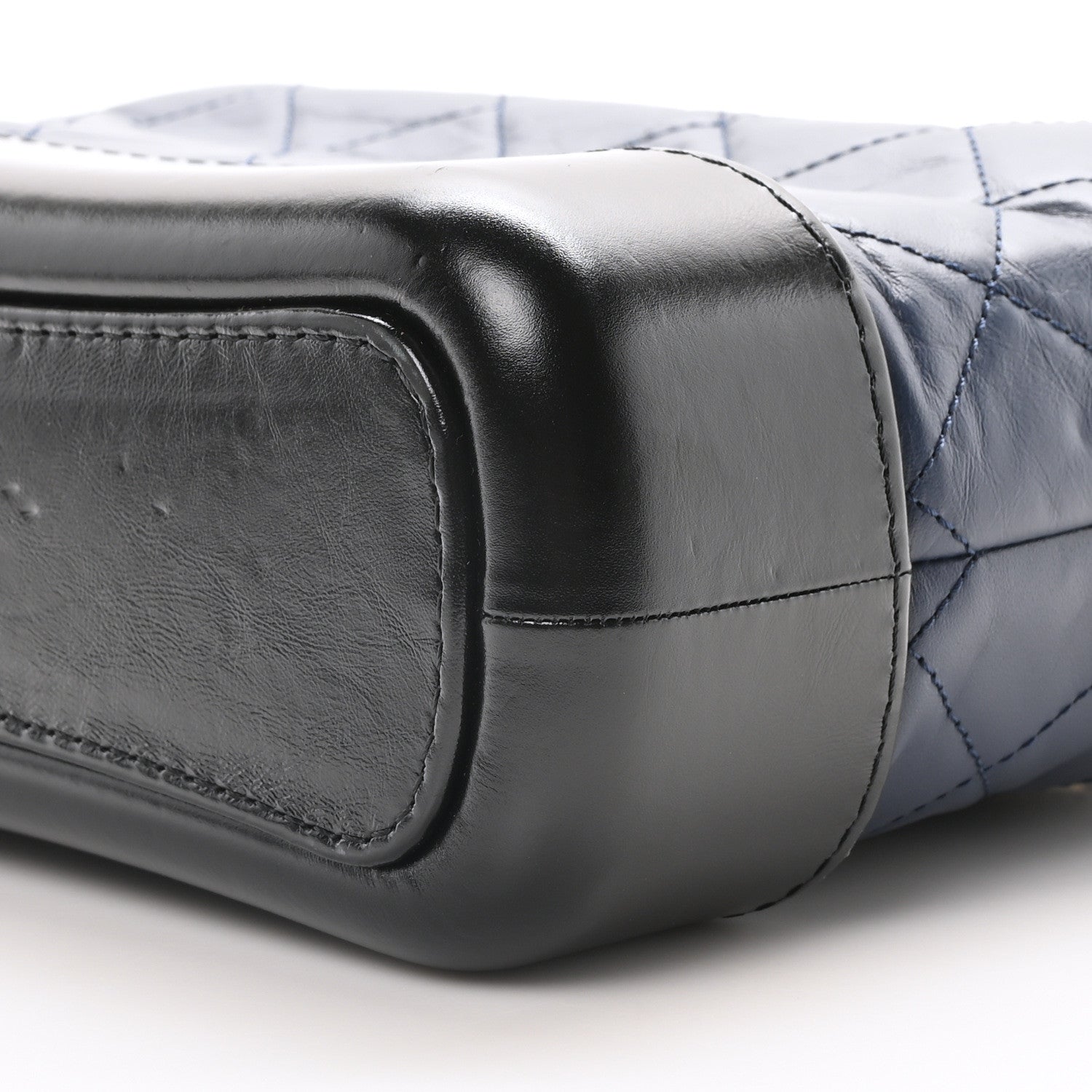 Aged Calfskin Quilted Small Gabrielle Hobo Navy Black