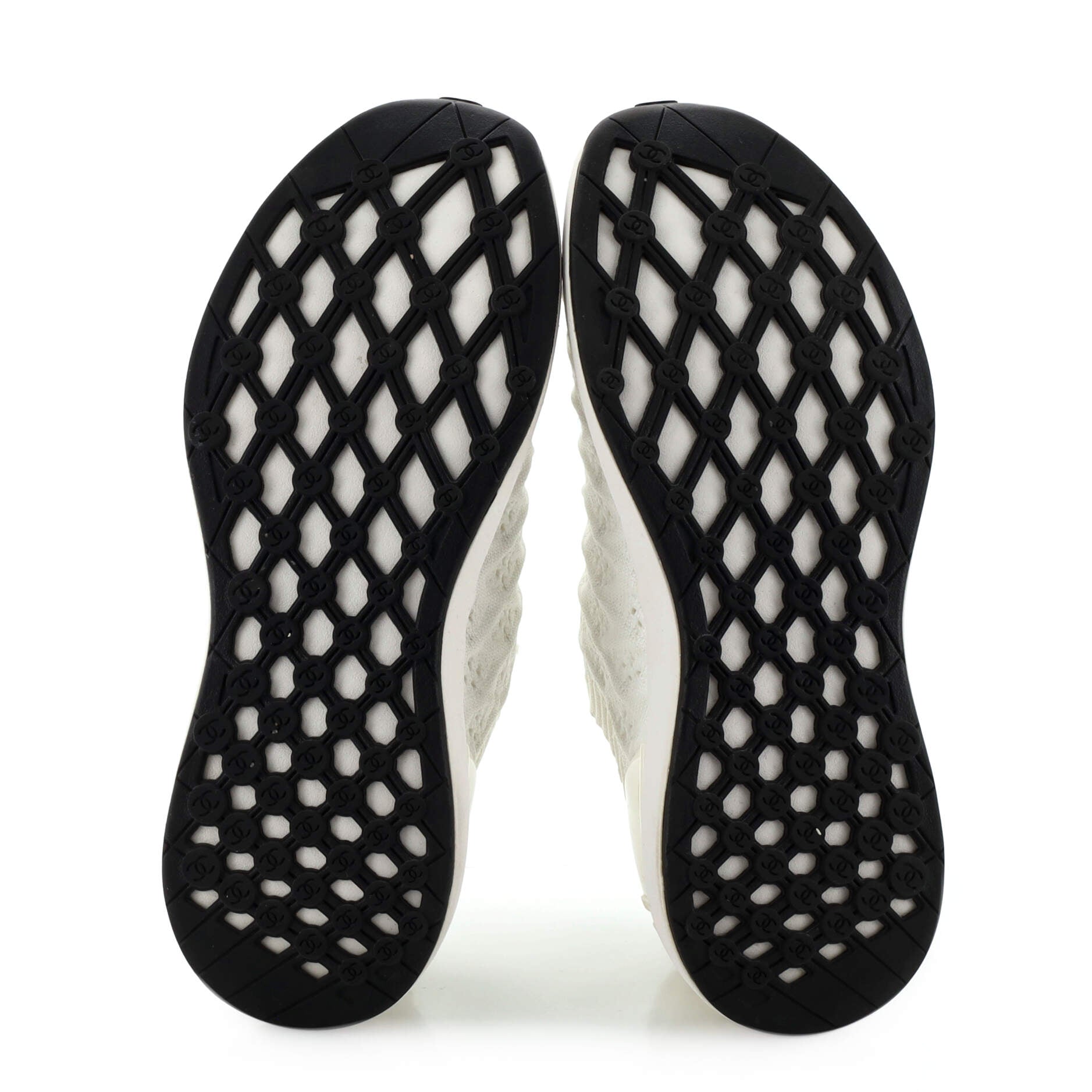 Women's Logo Sock Knit Sneakers Quilted Fabric