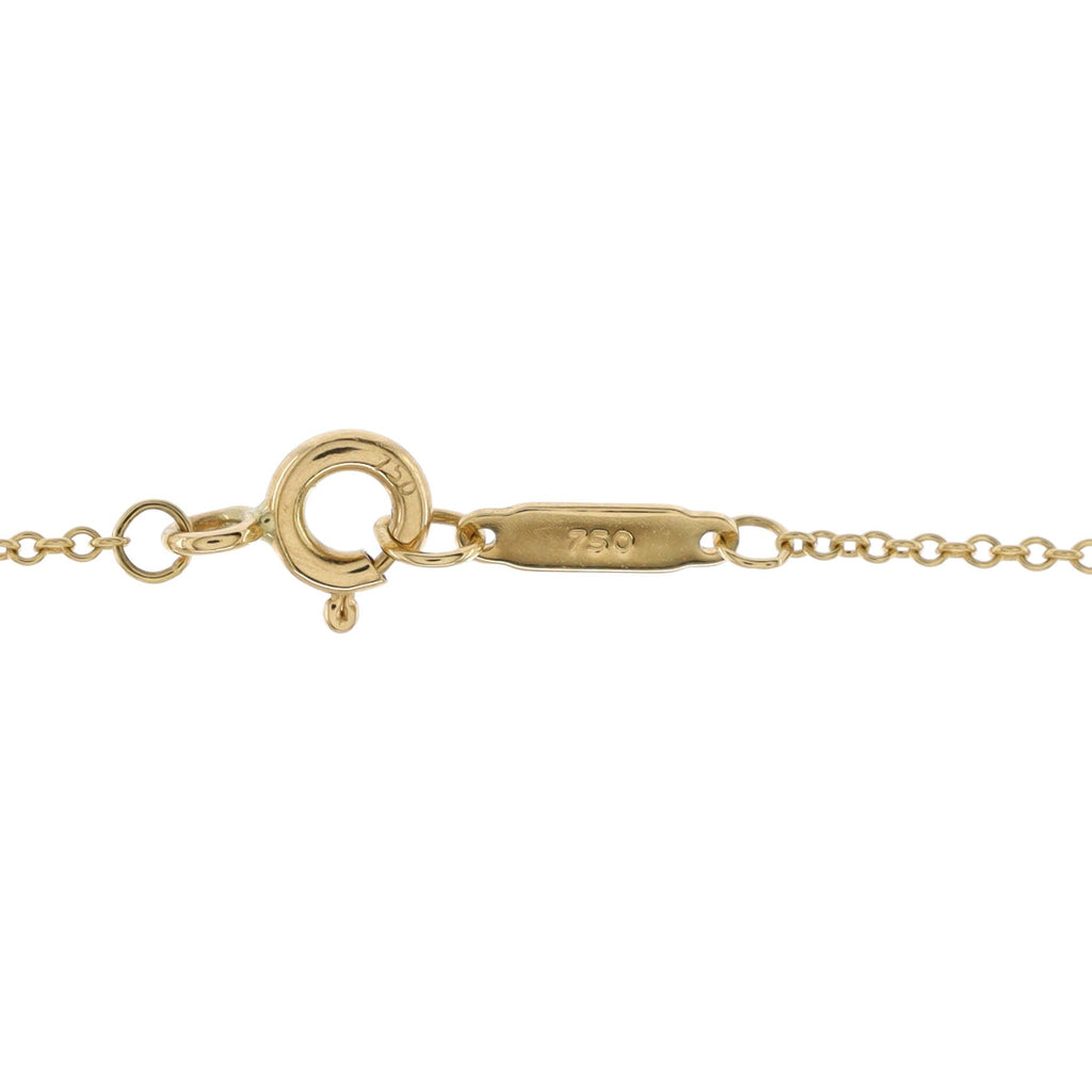 Double Heart Dangle Pendant Necklace 18K Yellow Gold