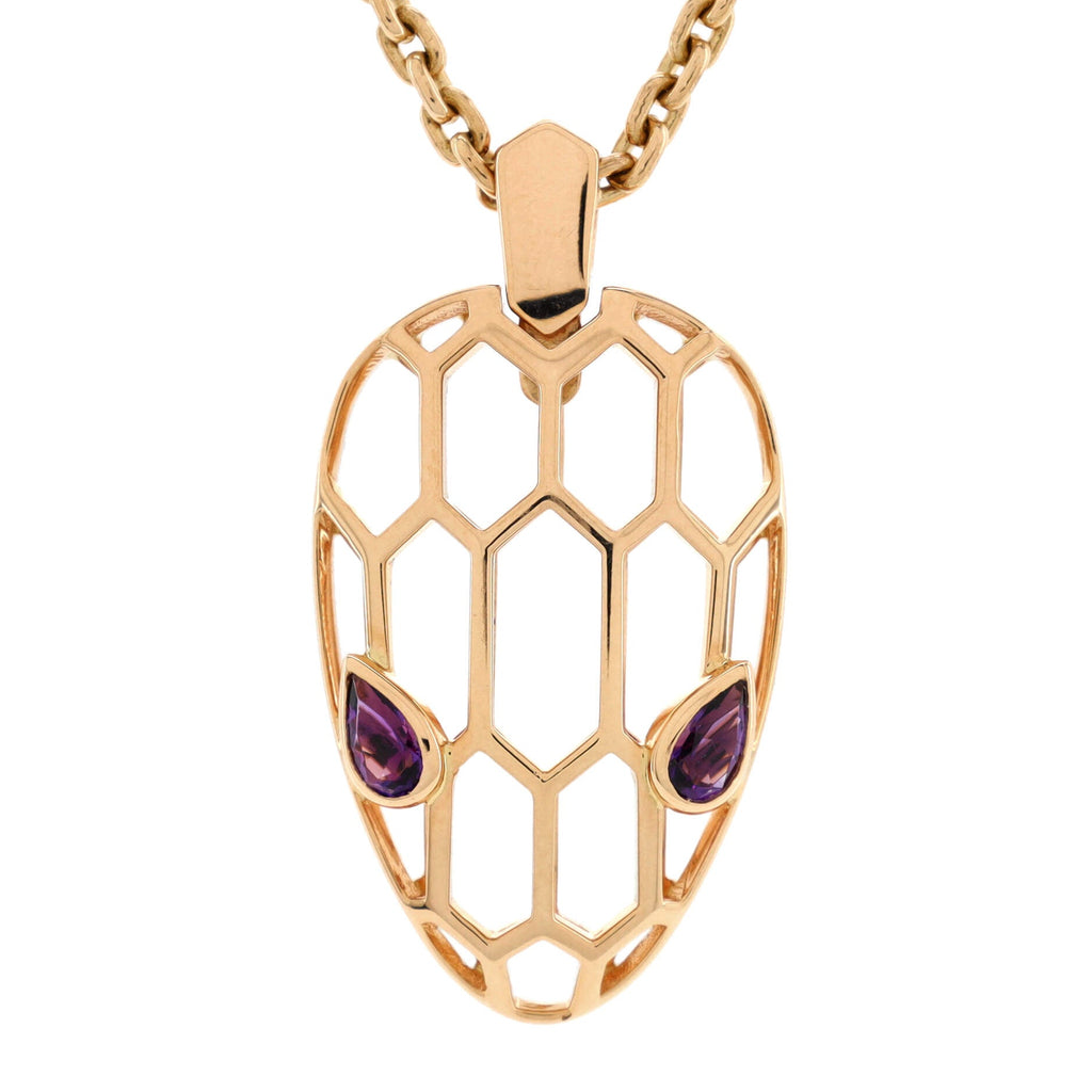 Serpenti Seduttori Pendant Necklace 18K Rose Gold with Amethyst
