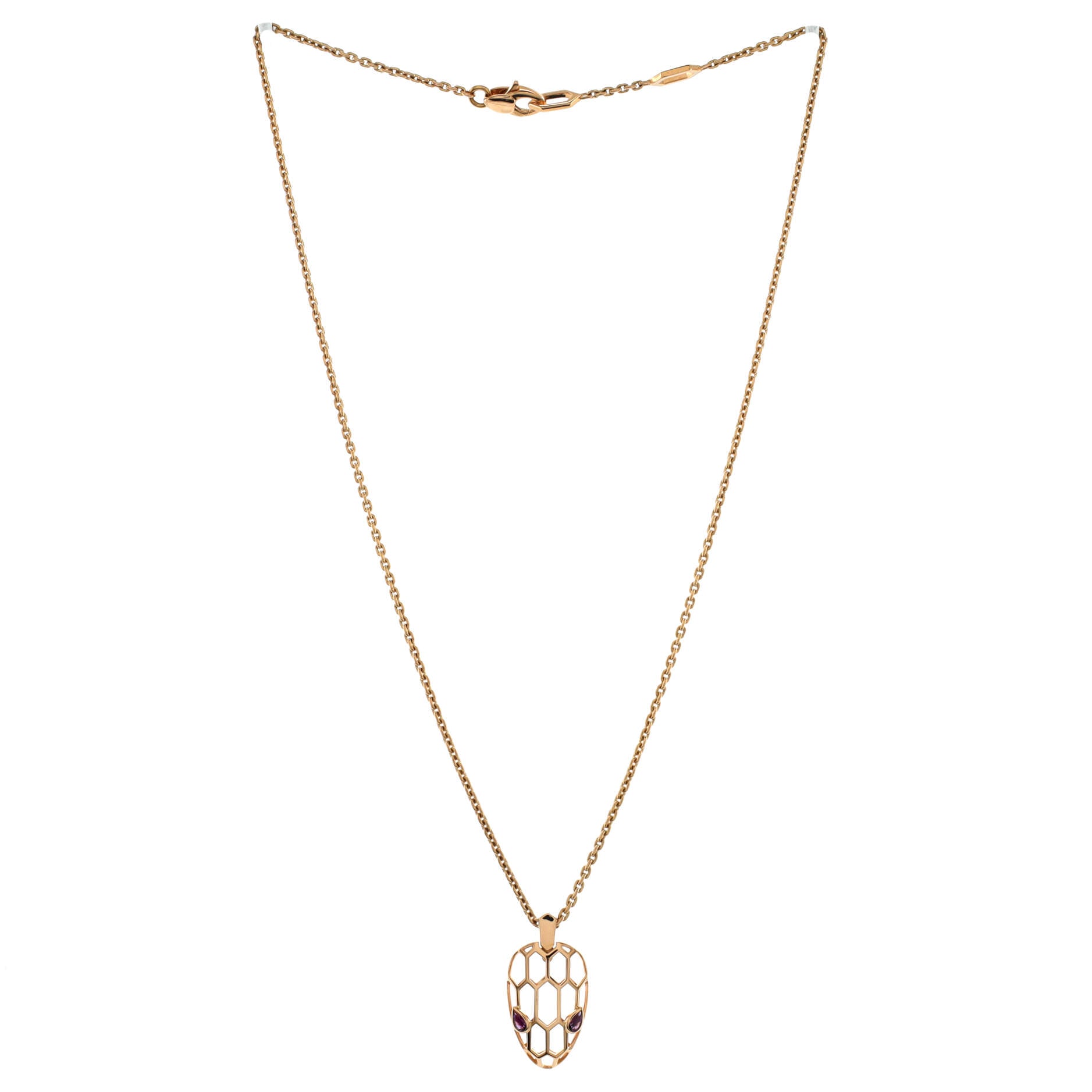 Serpenti Seduttori Pendant Necklace 18K Rose Gold with Amethyst