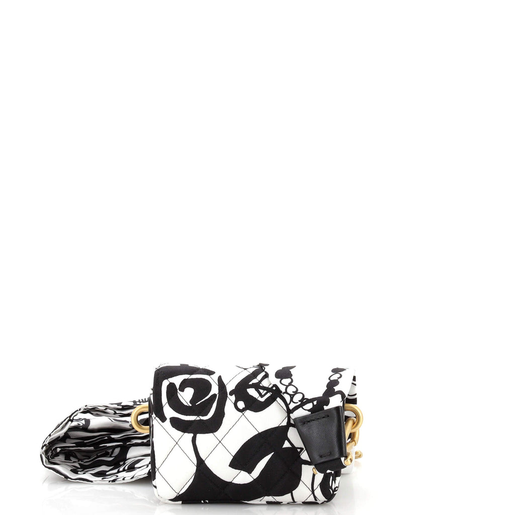 Deer Coco Flap Clutch with Strap Bag Quilted Printed Canvas Mini