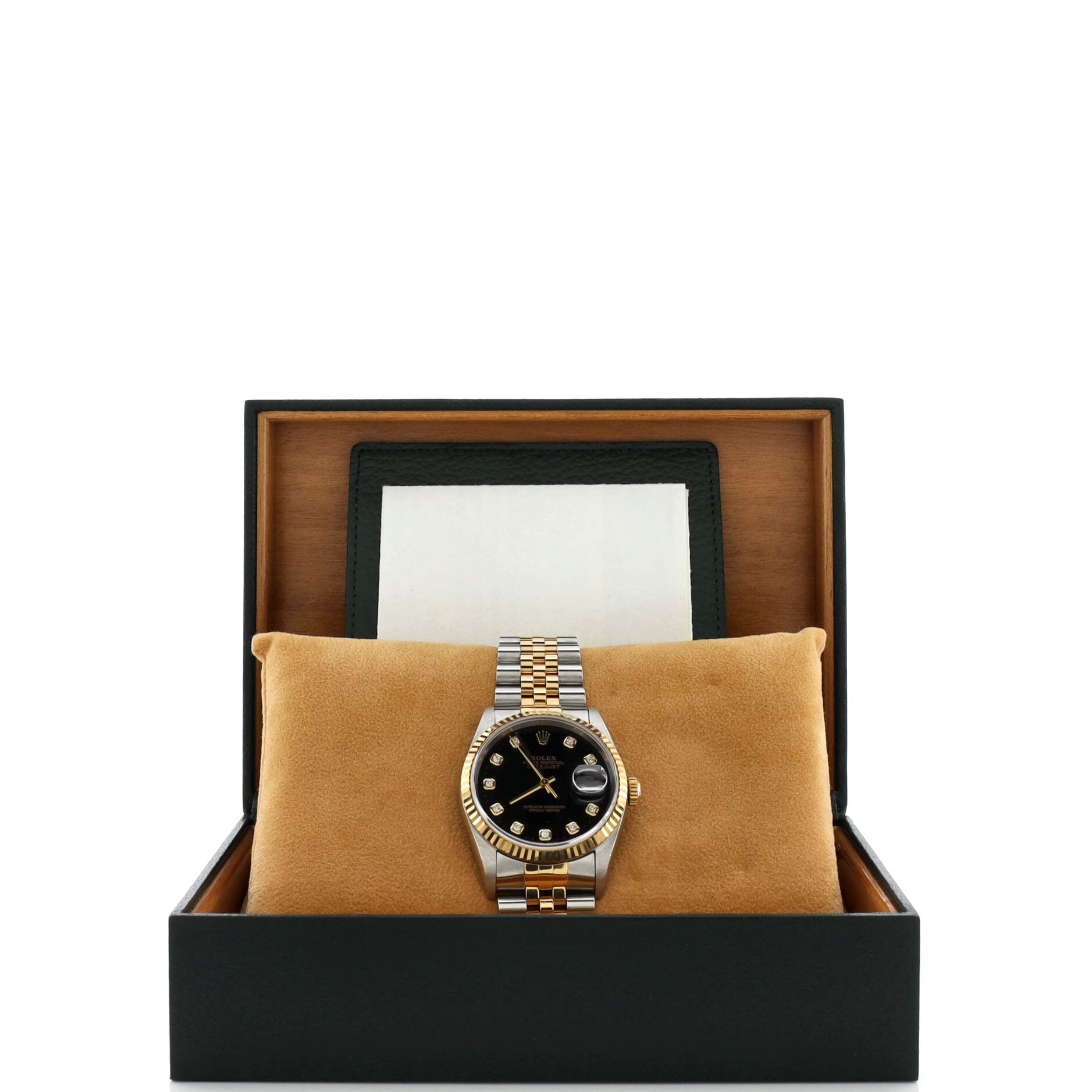 Oyster Perpetual Datejust Automatic Watch Stainless Steel and Yellow Gold with Diamond Markers 36
