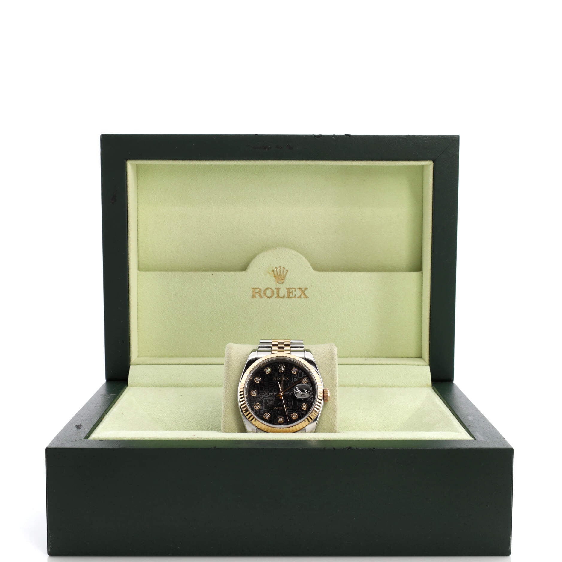 Oyster Perpetual Datejust Automatic Watch Stainless Steel and Rose Gold with Diamond Markers 36